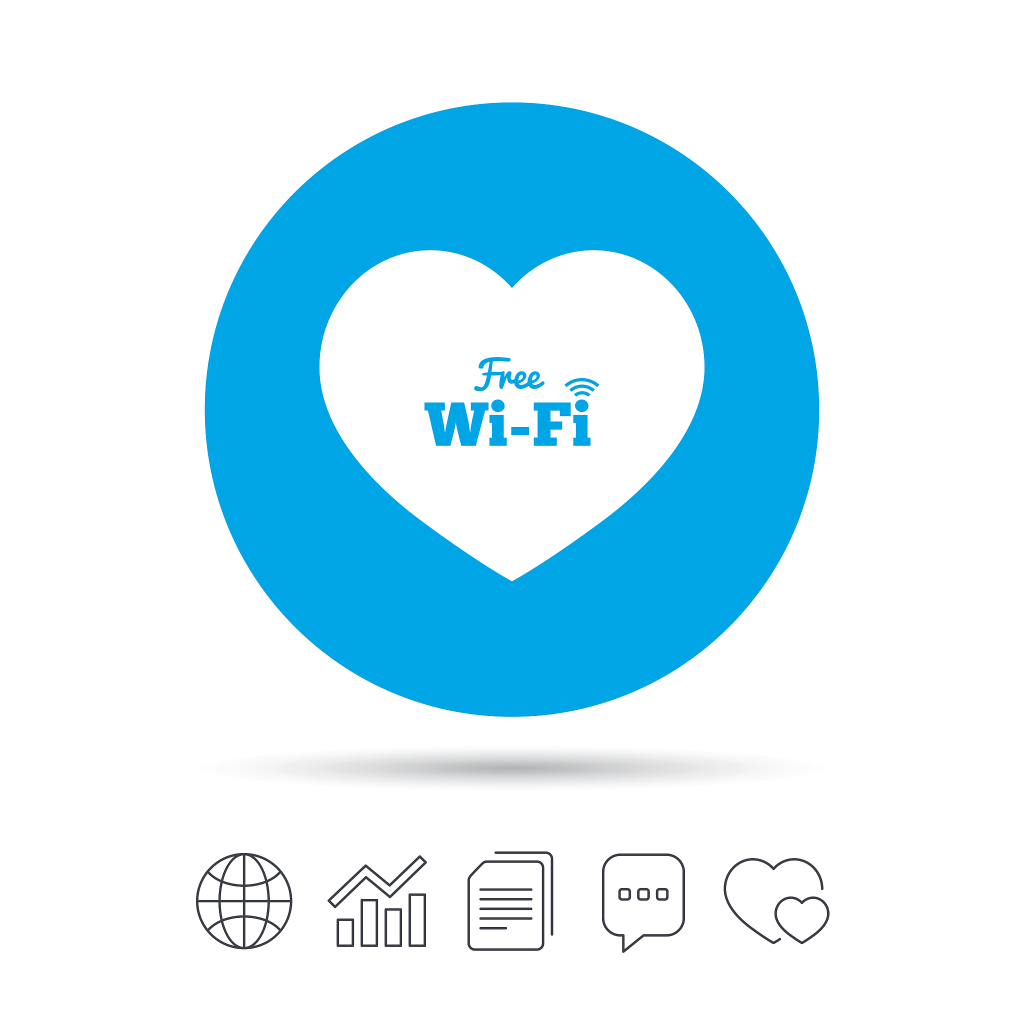 love free wifi sign. wifi symbol.