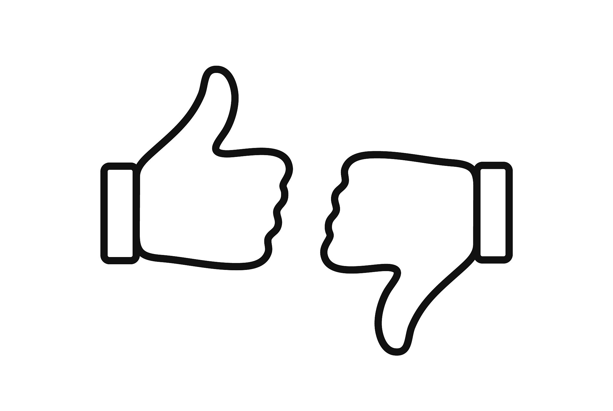 thumb up and down.