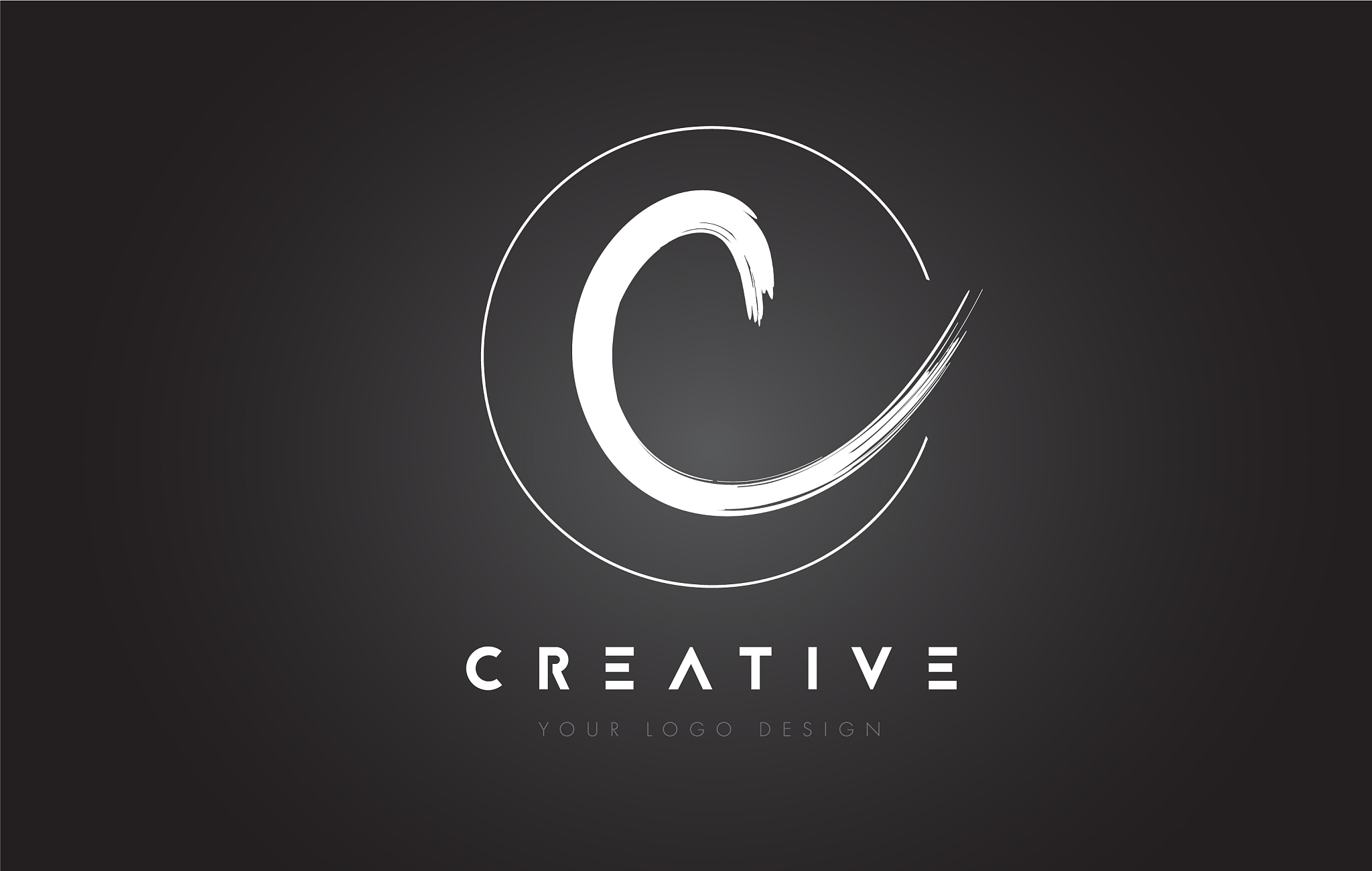 c brush letter logo design artistic handwritten