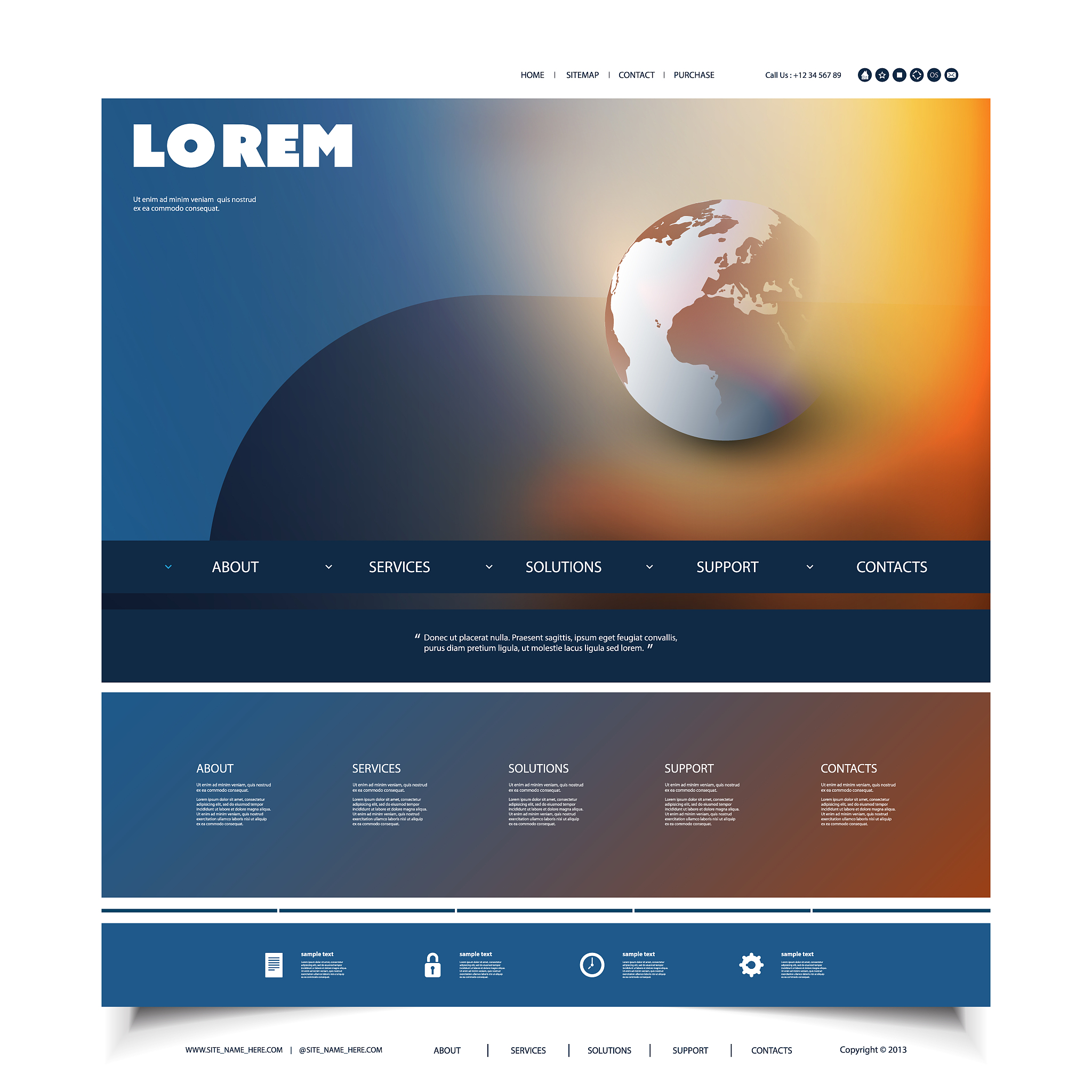 one page website template