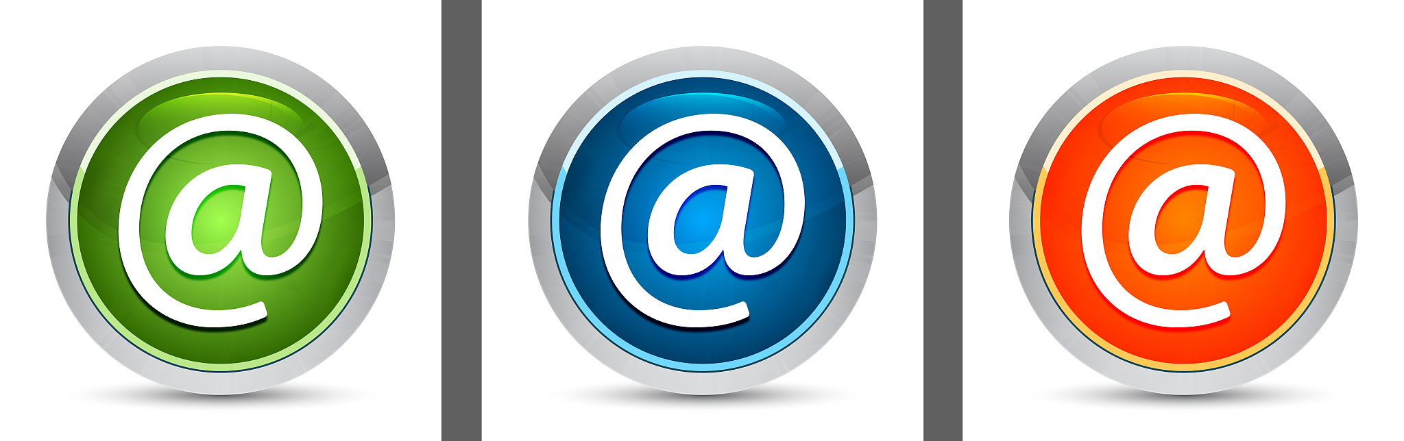 email address icon modern design round button set illustration