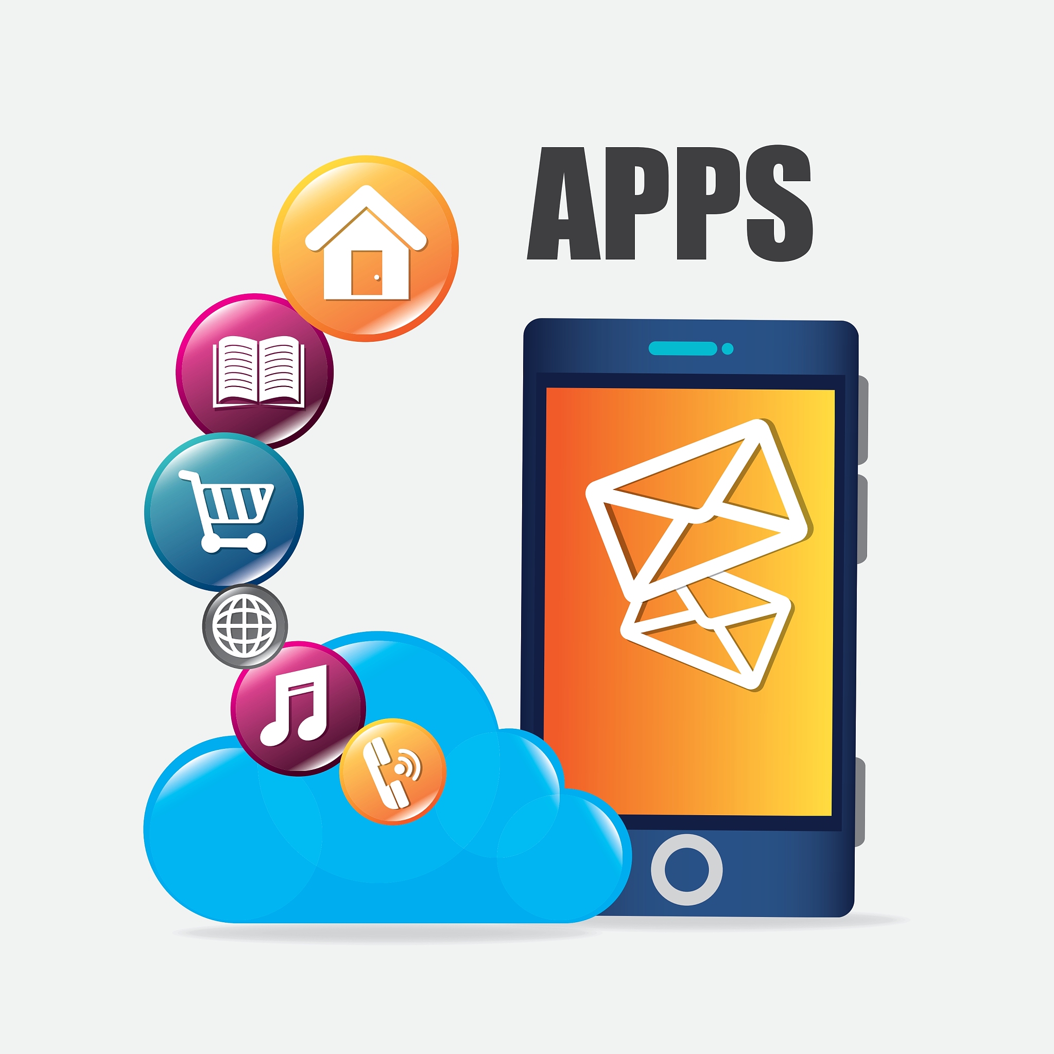 mobile applications and technology icons design