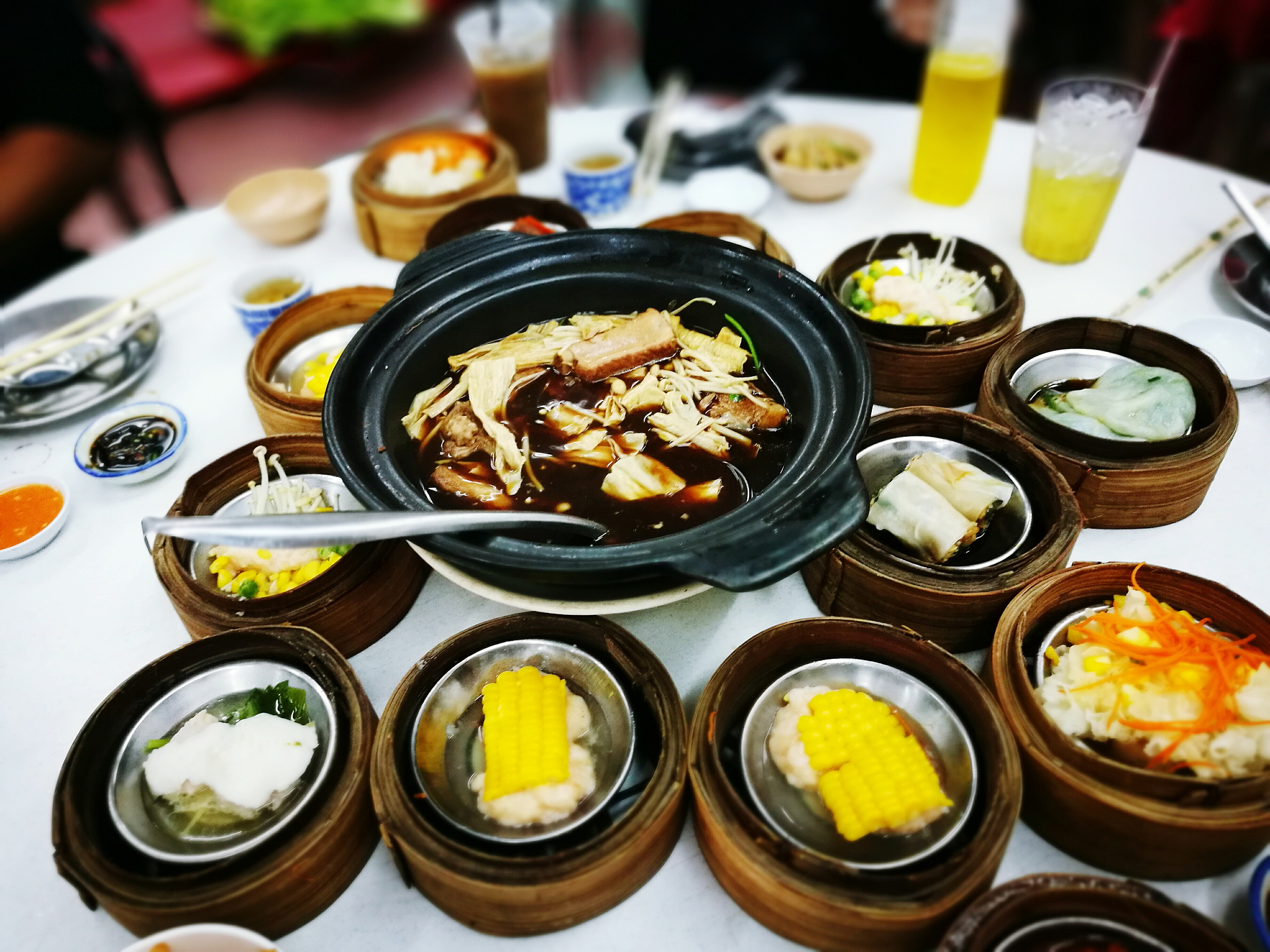 close-up of food served on table