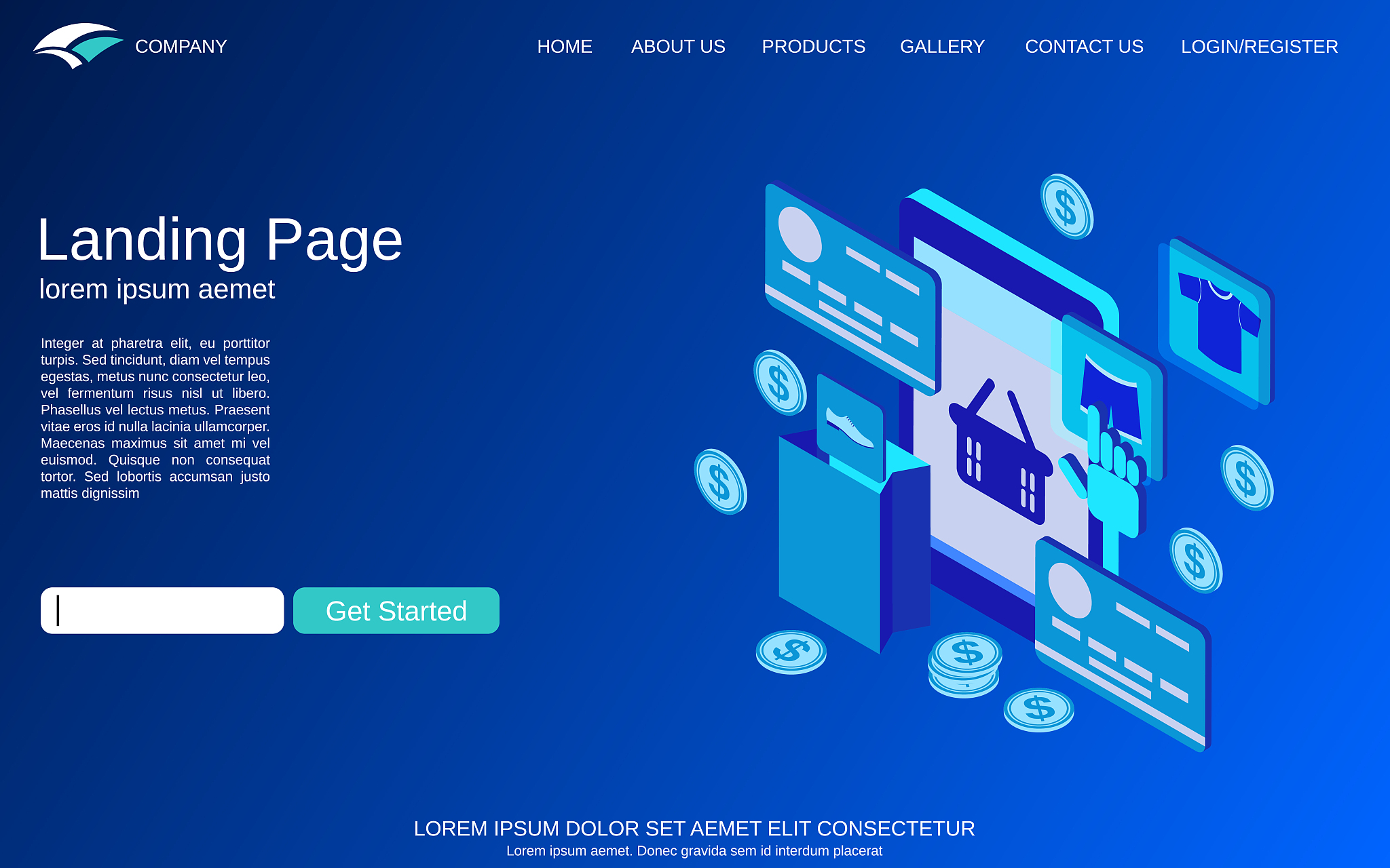 website landing page template