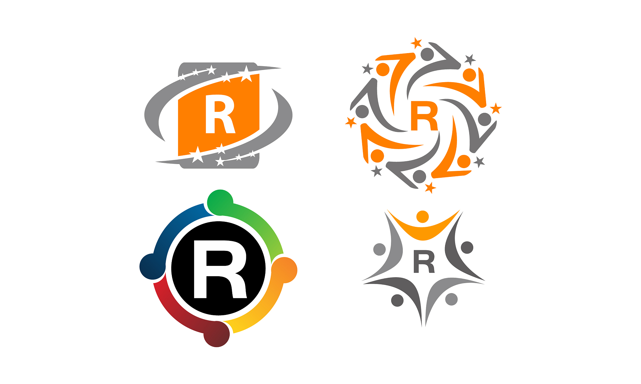 logotype r modern template set