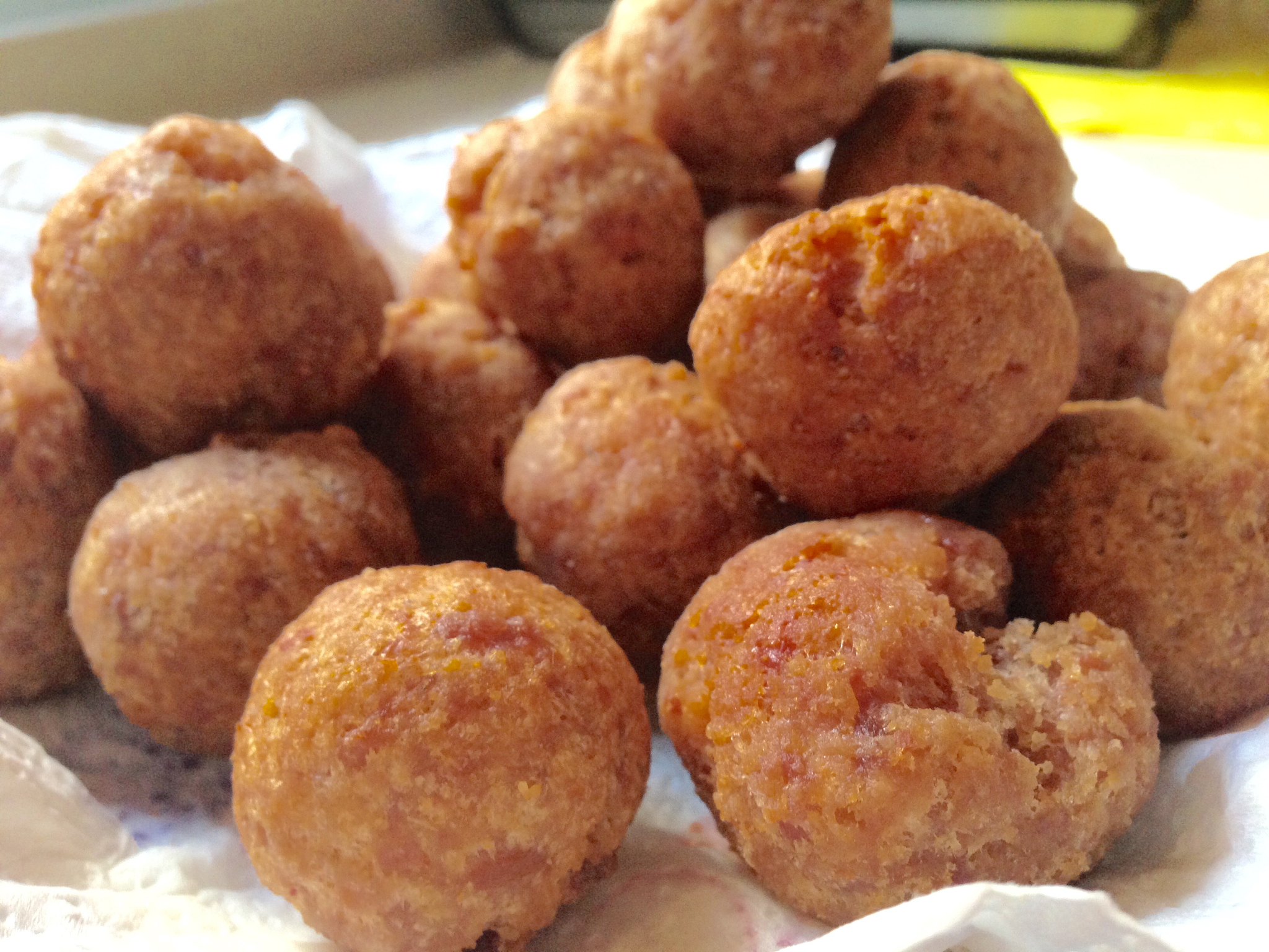 fried large homemade meatballs