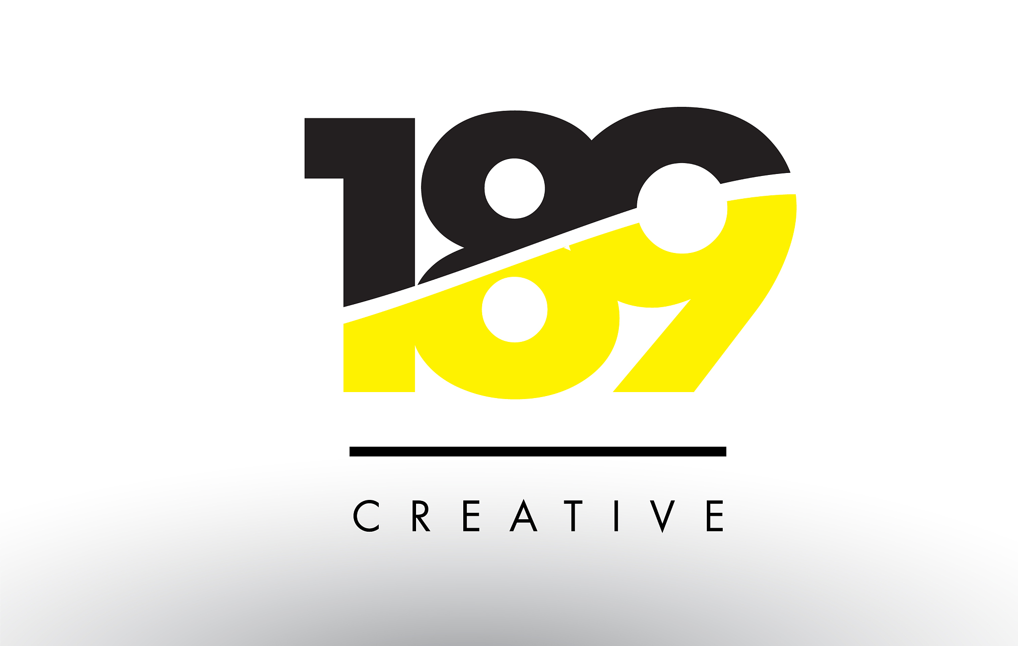 189 black and yellow number logo design