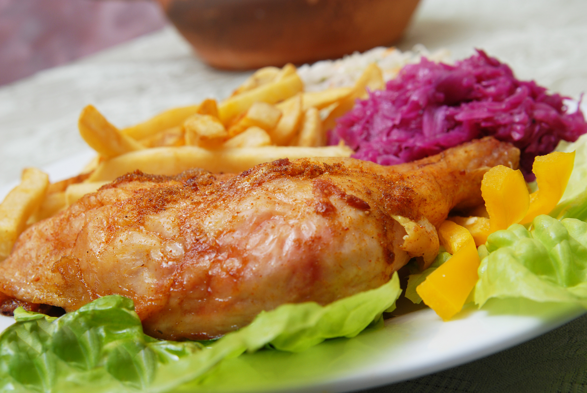 grilled chicken and chips