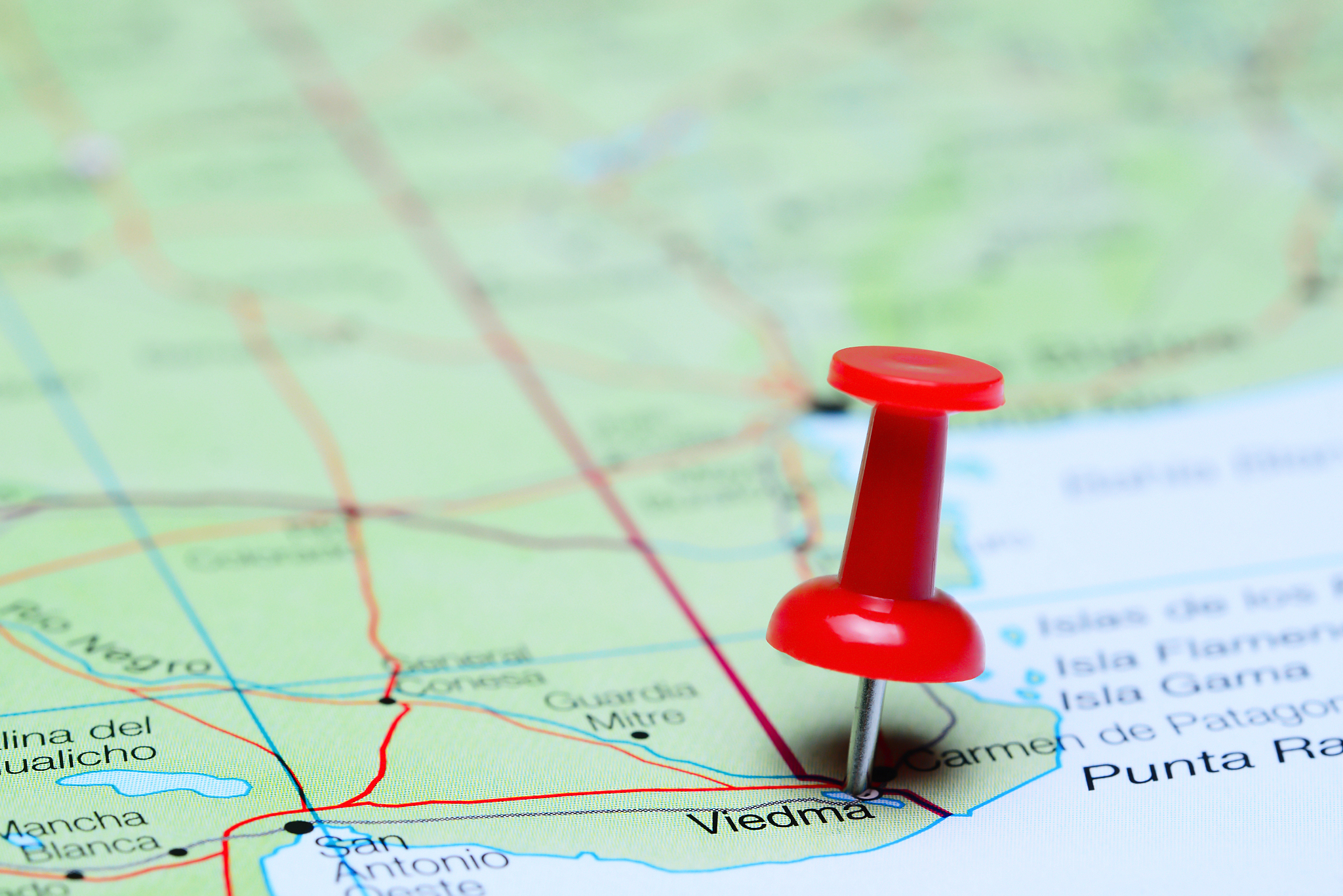 viedma pinned on a map of argentina
