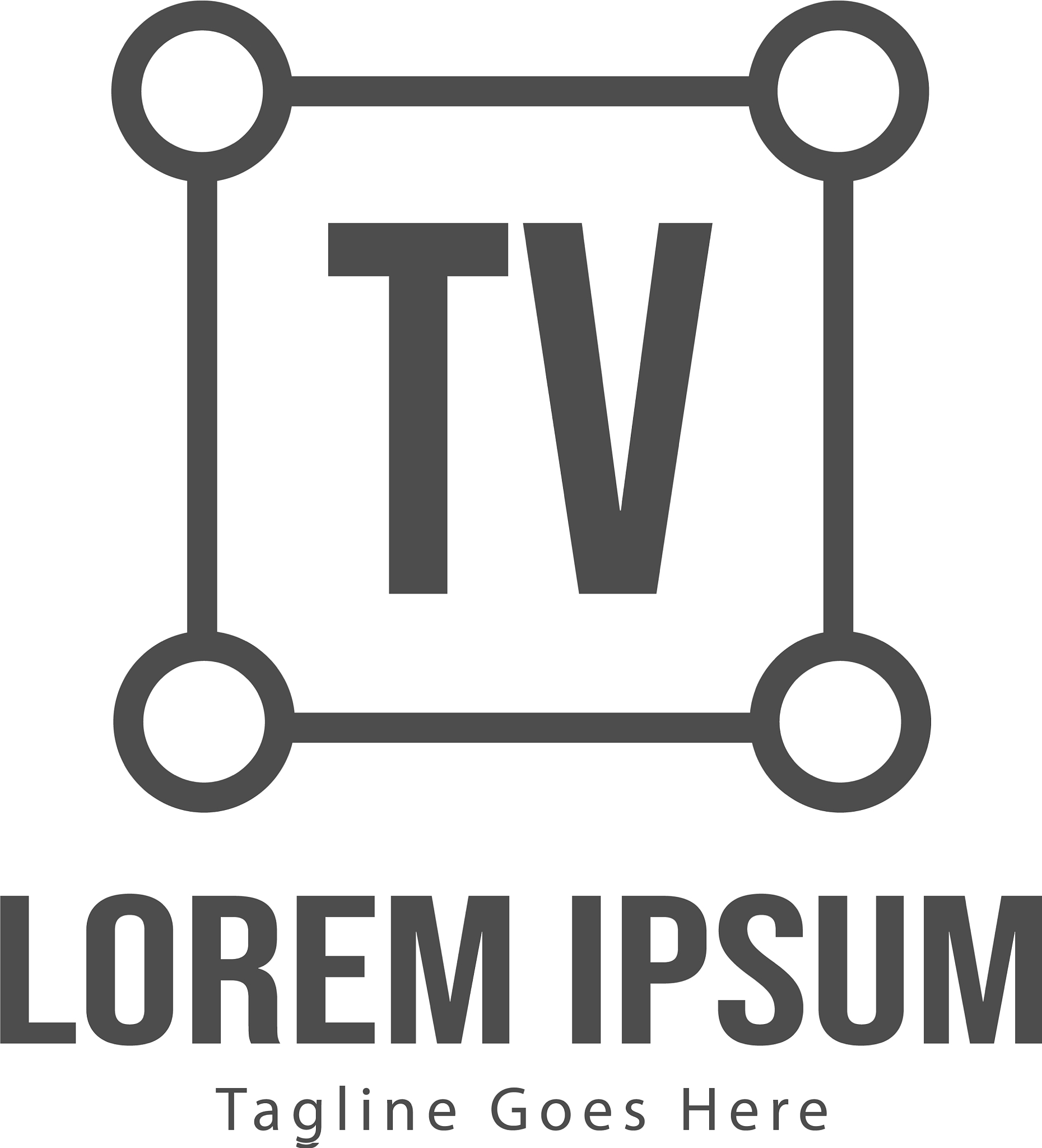 initial tv logo template with modern frame