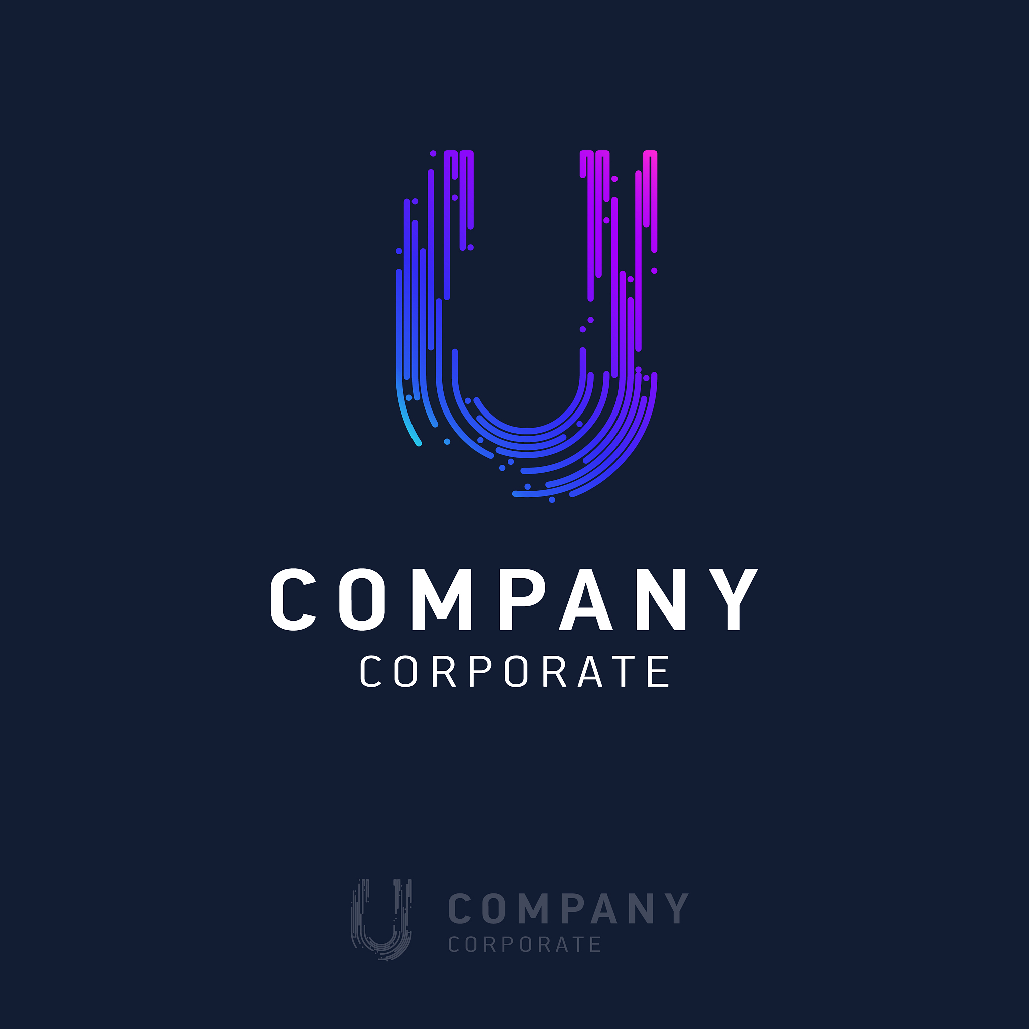 u company logo design with visiting card