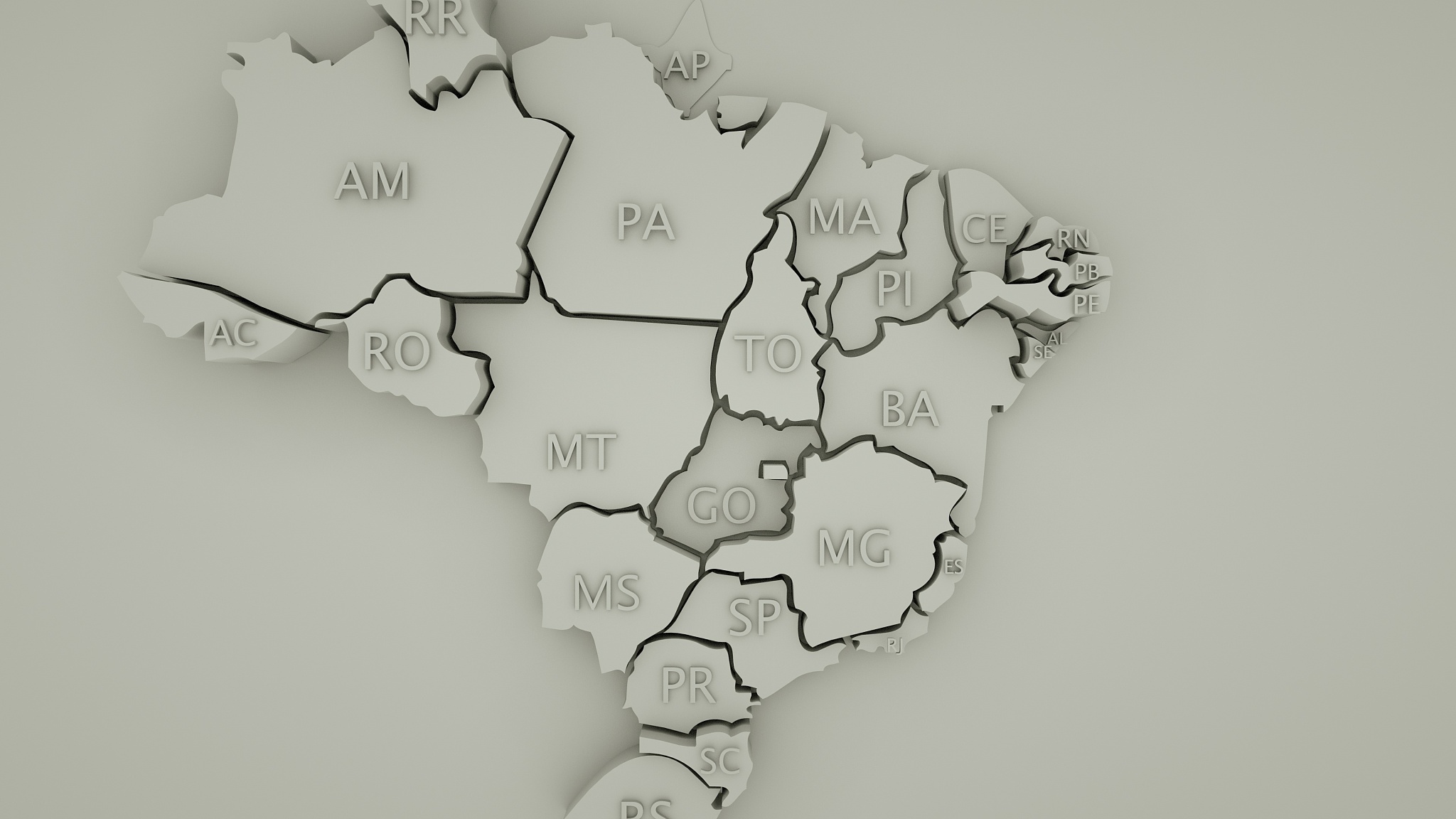 3d brazil map with states