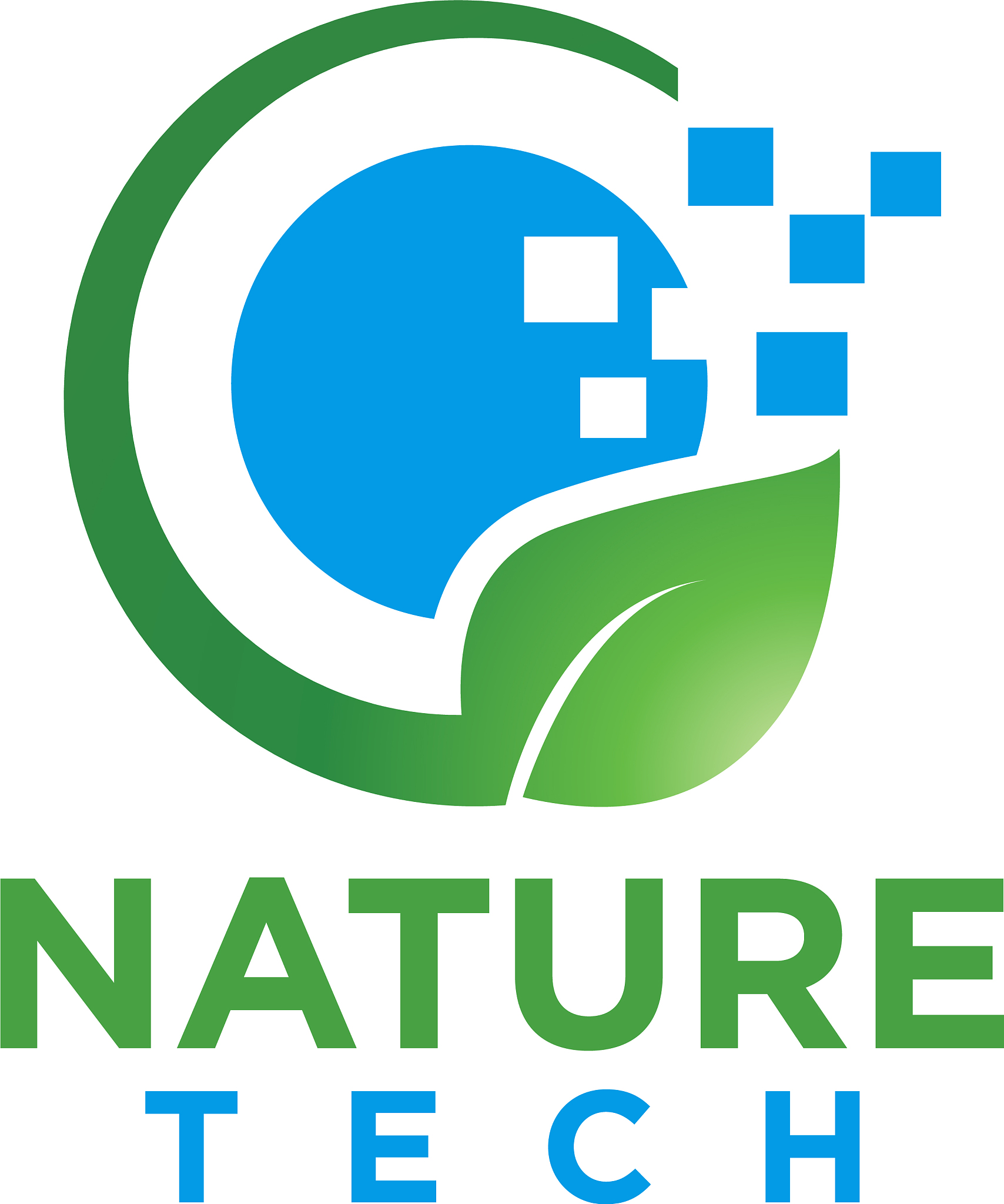 nature leaf and tech logo design template