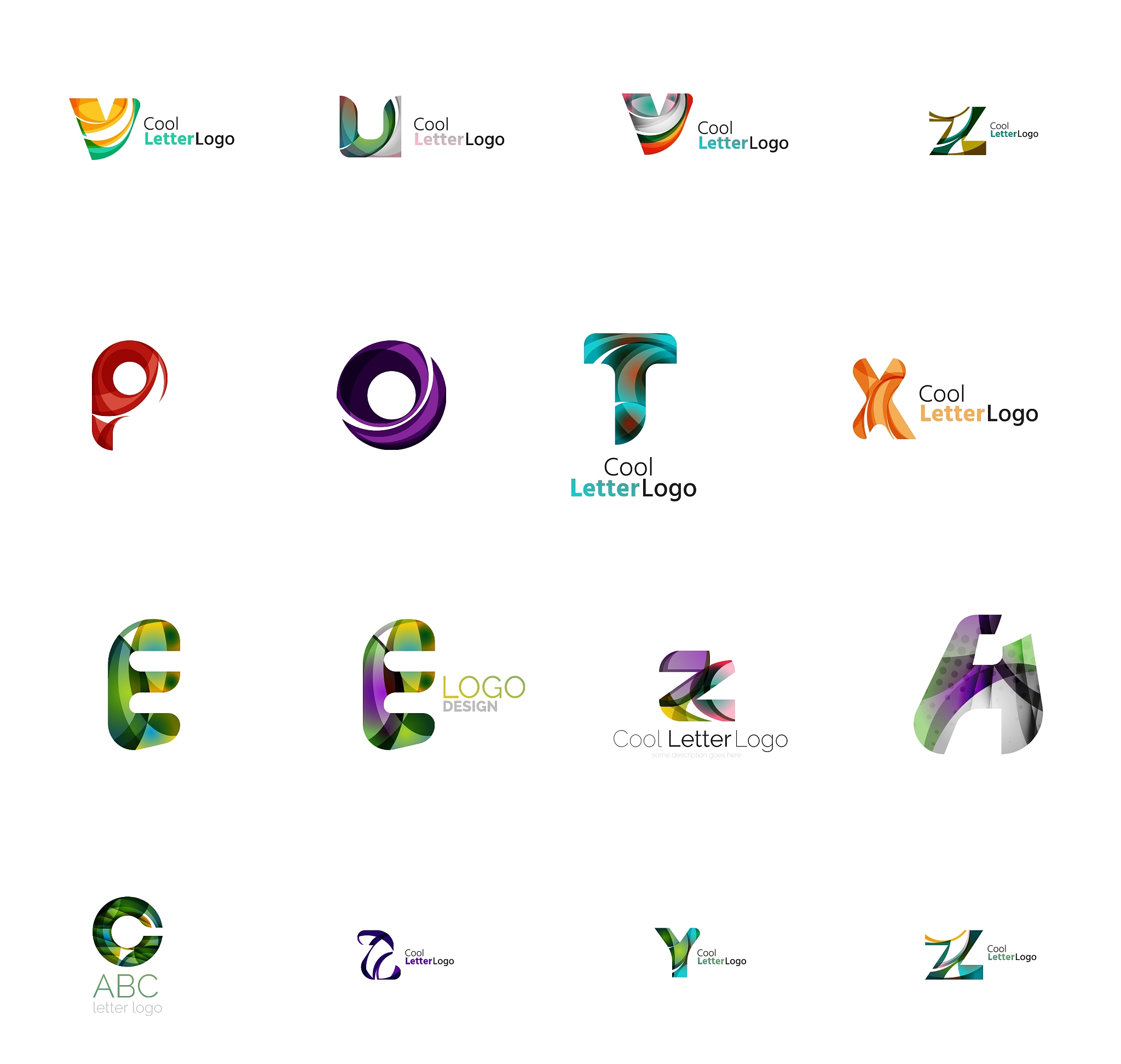 set of universal company logo ideas business icon