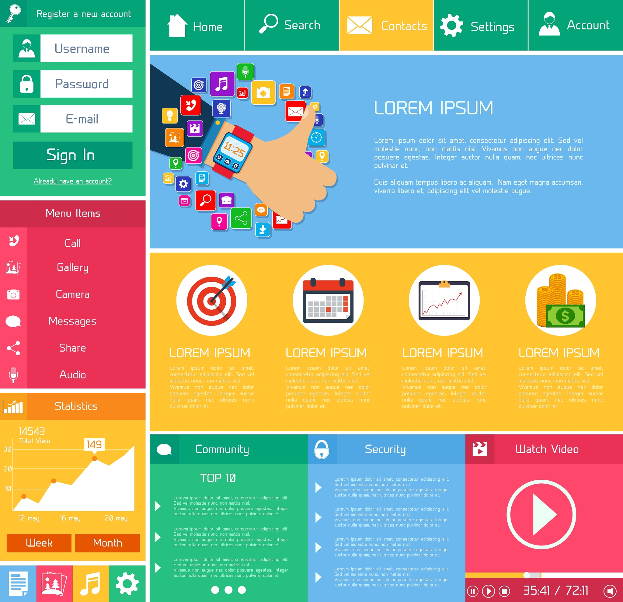 flat website template