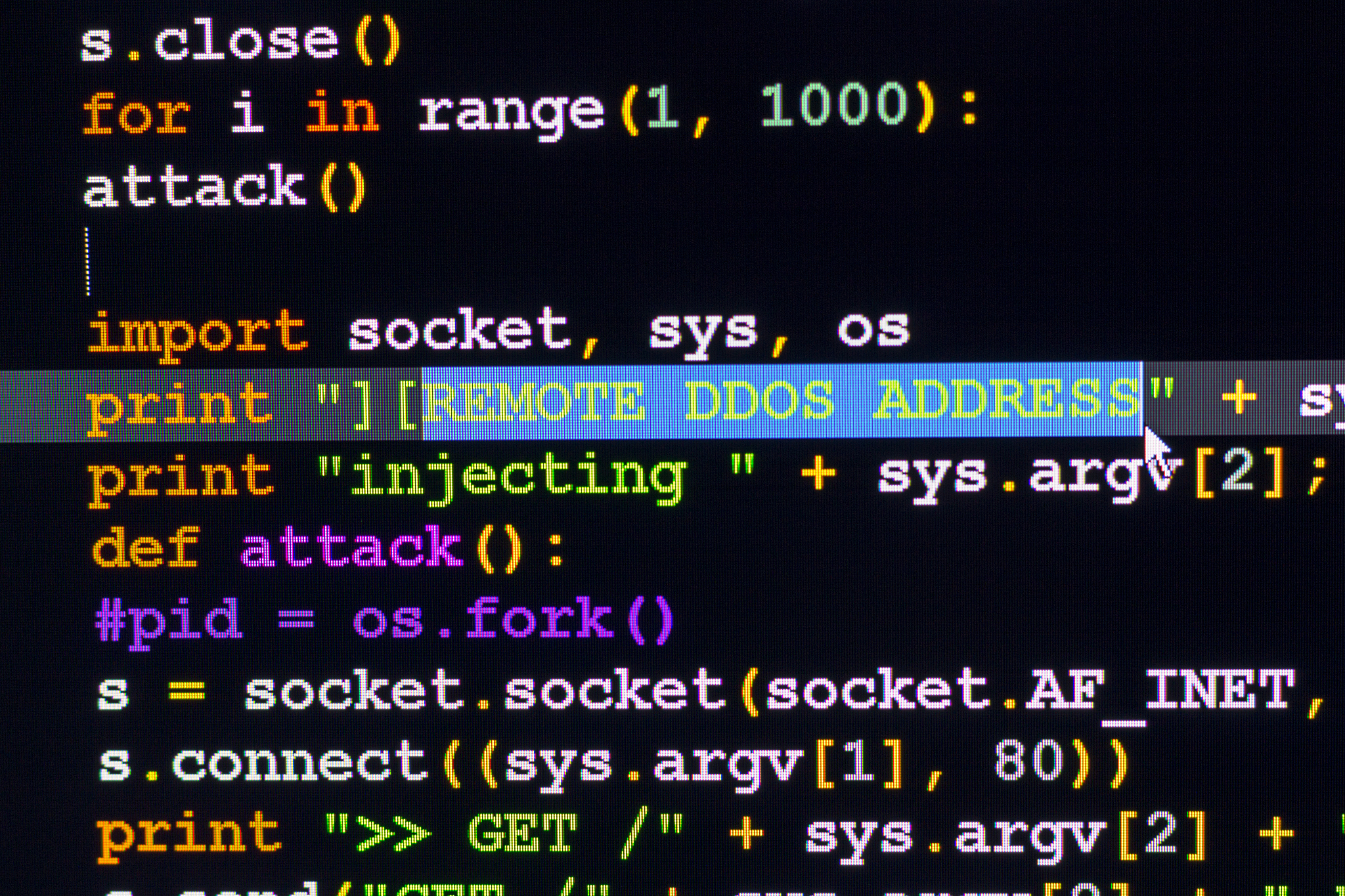 ddos attack concept