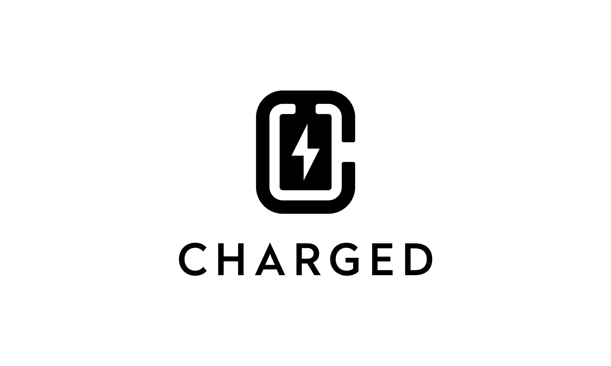 letter c with battery charged logo design concept