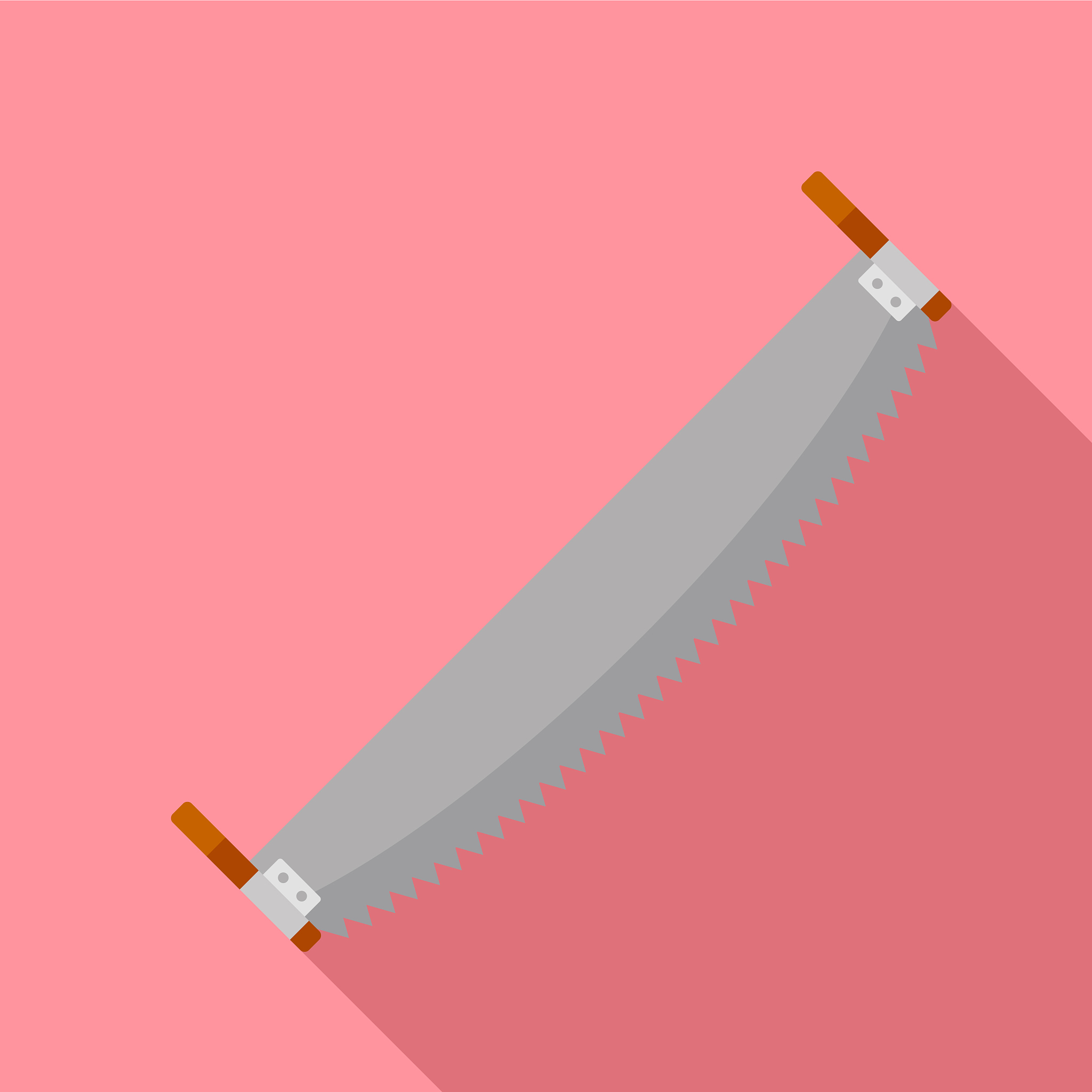 saw two hand icon flat style