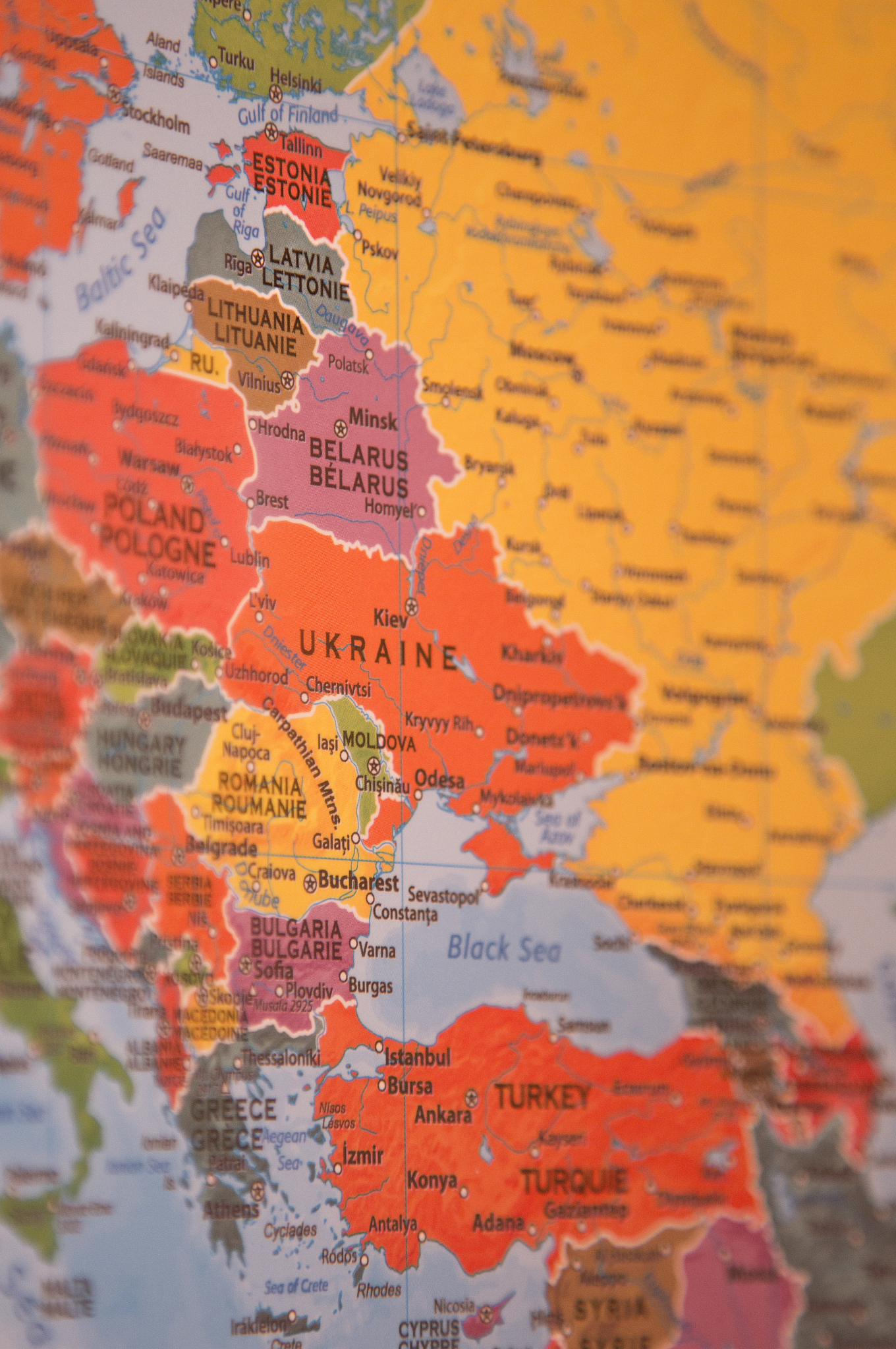 european map focus latvia