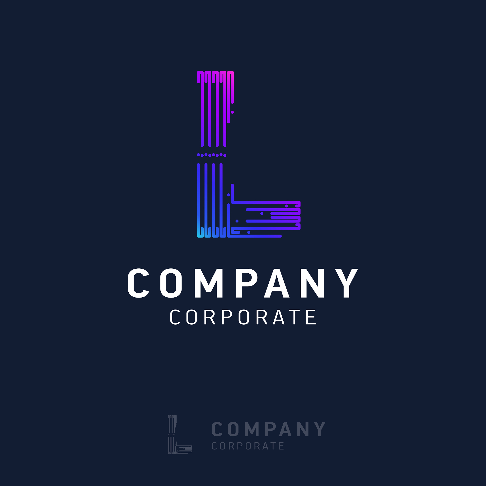 l company logo design with visiting card