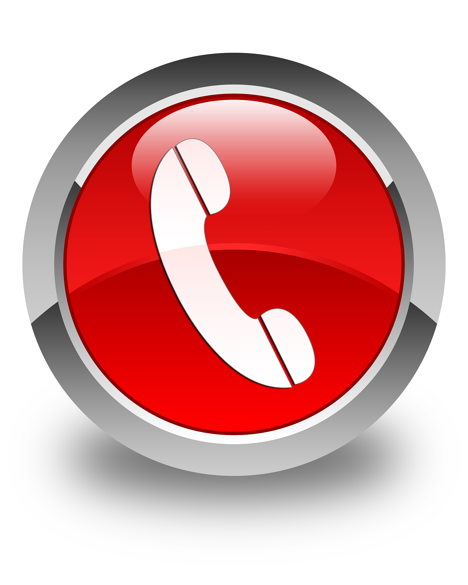 phone icon glossy red round button