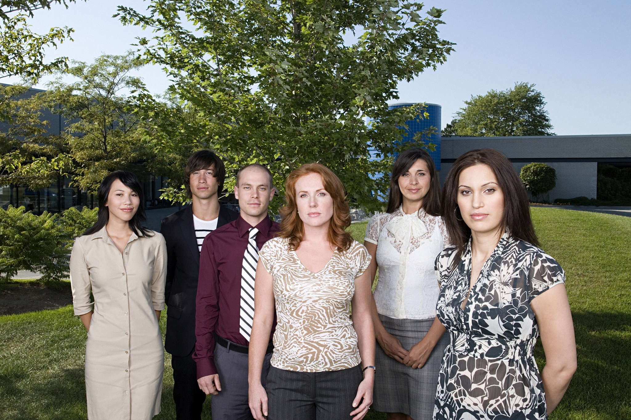 six young office workers