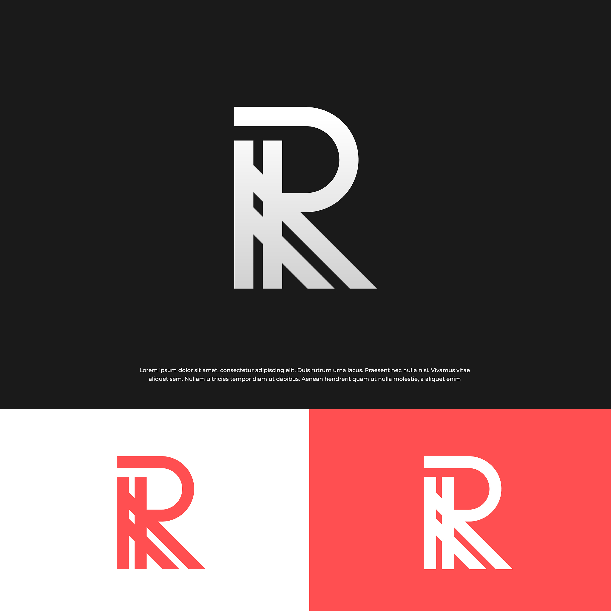 letter r monogram logo in a modern line style