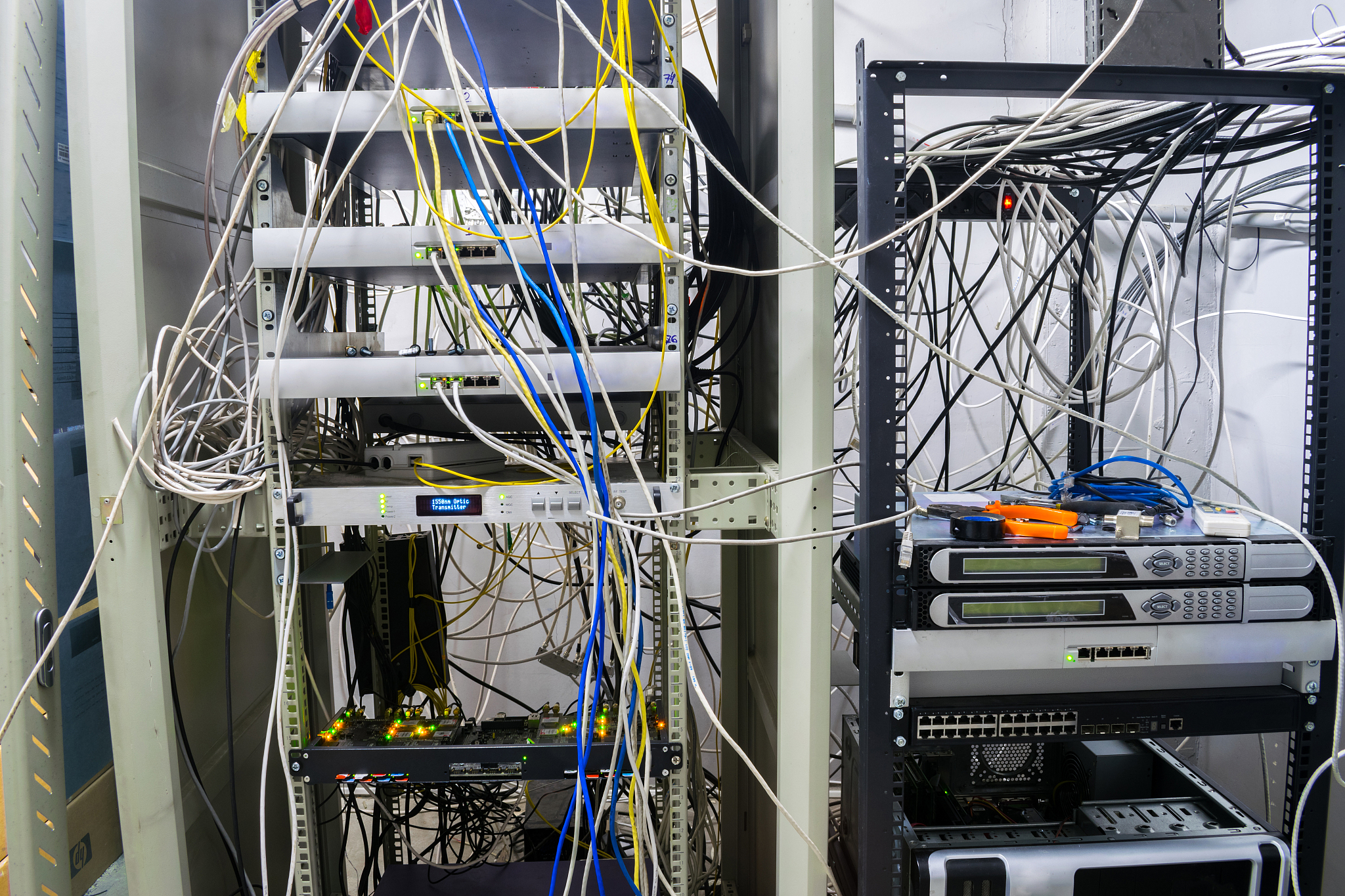 receivers and transmitters of a television signal installed in a
