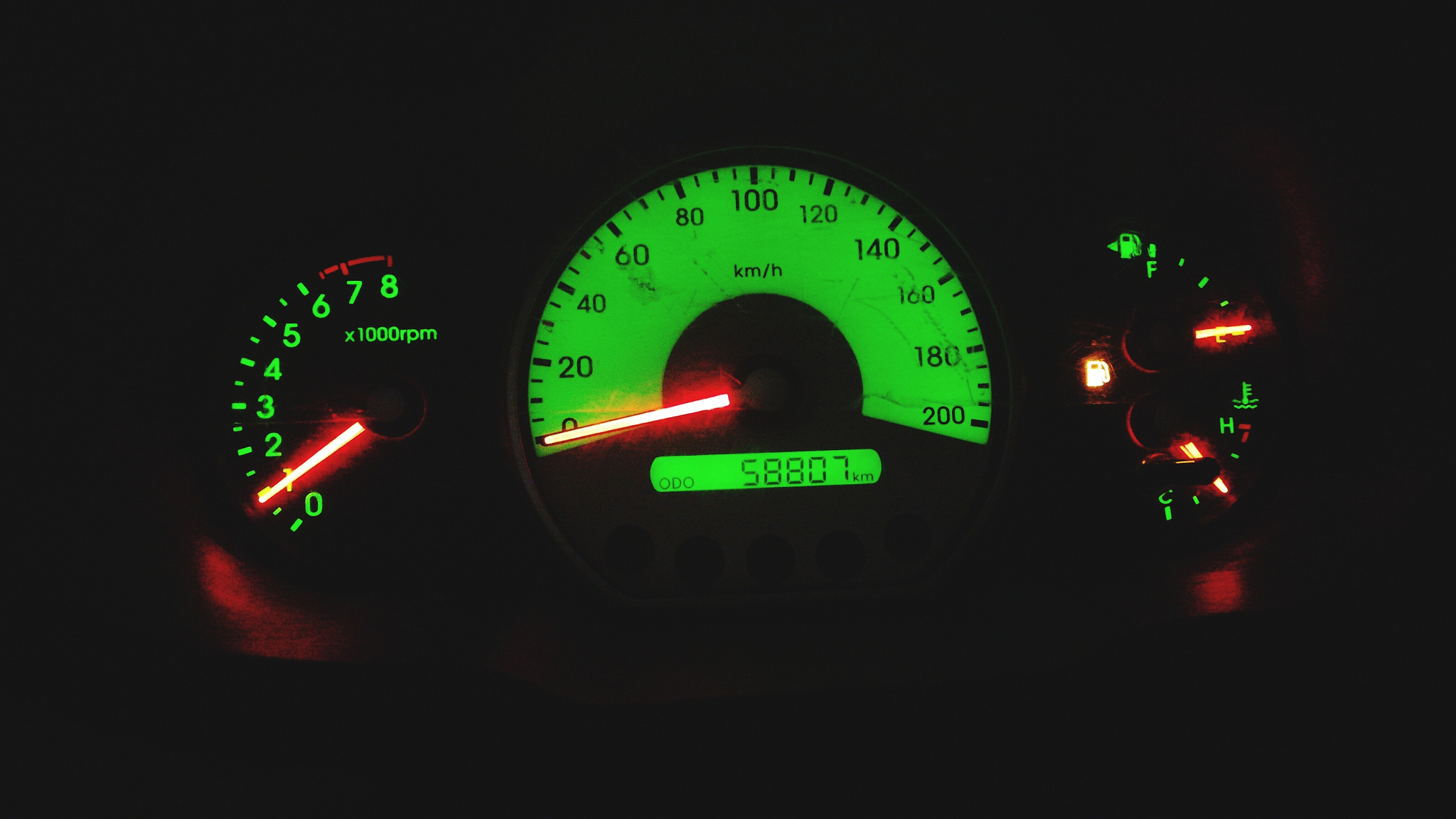 close-up of car dashboard