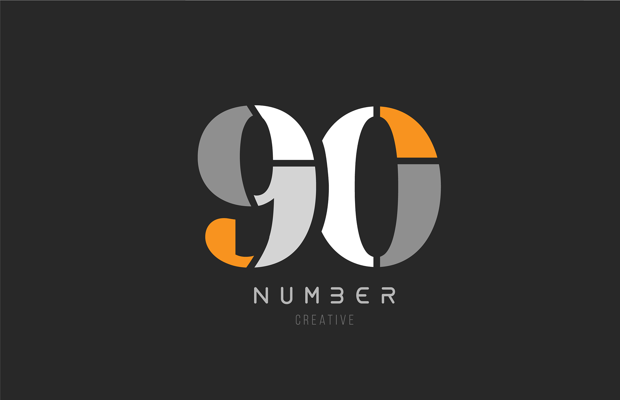 number 90 ninety for company logo icon design in