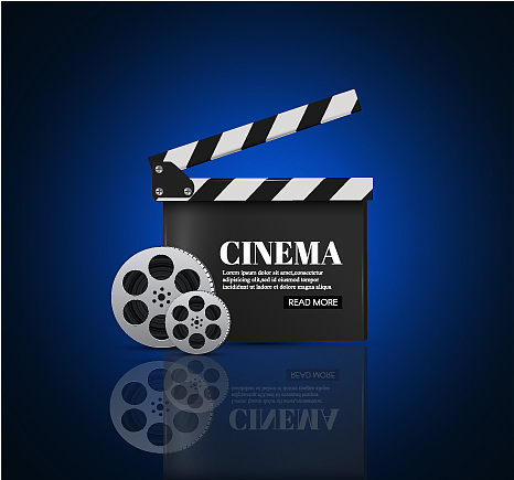 cinema background with movieblue background with