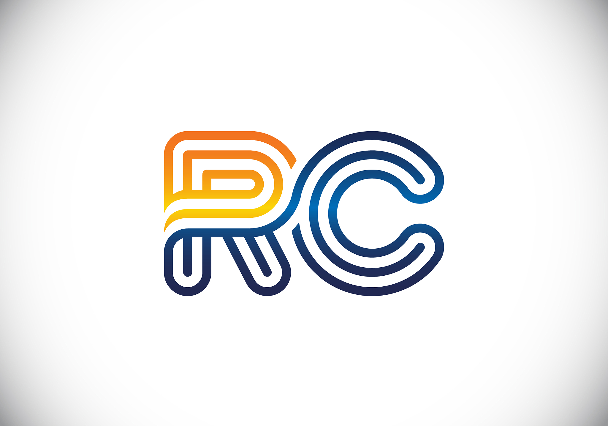 initial monogram letter r c logo design template