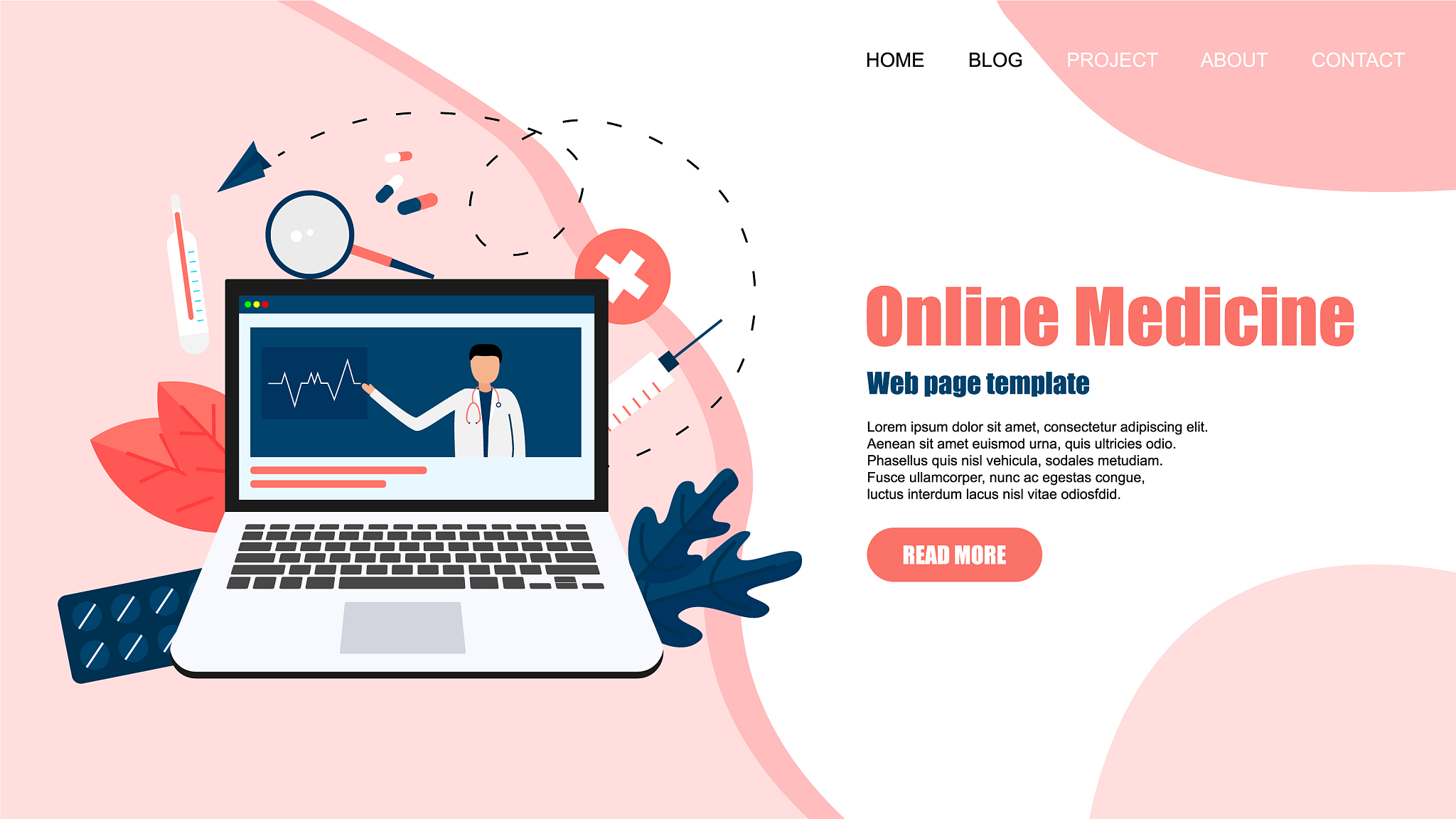 webpage template online healthcare and medical