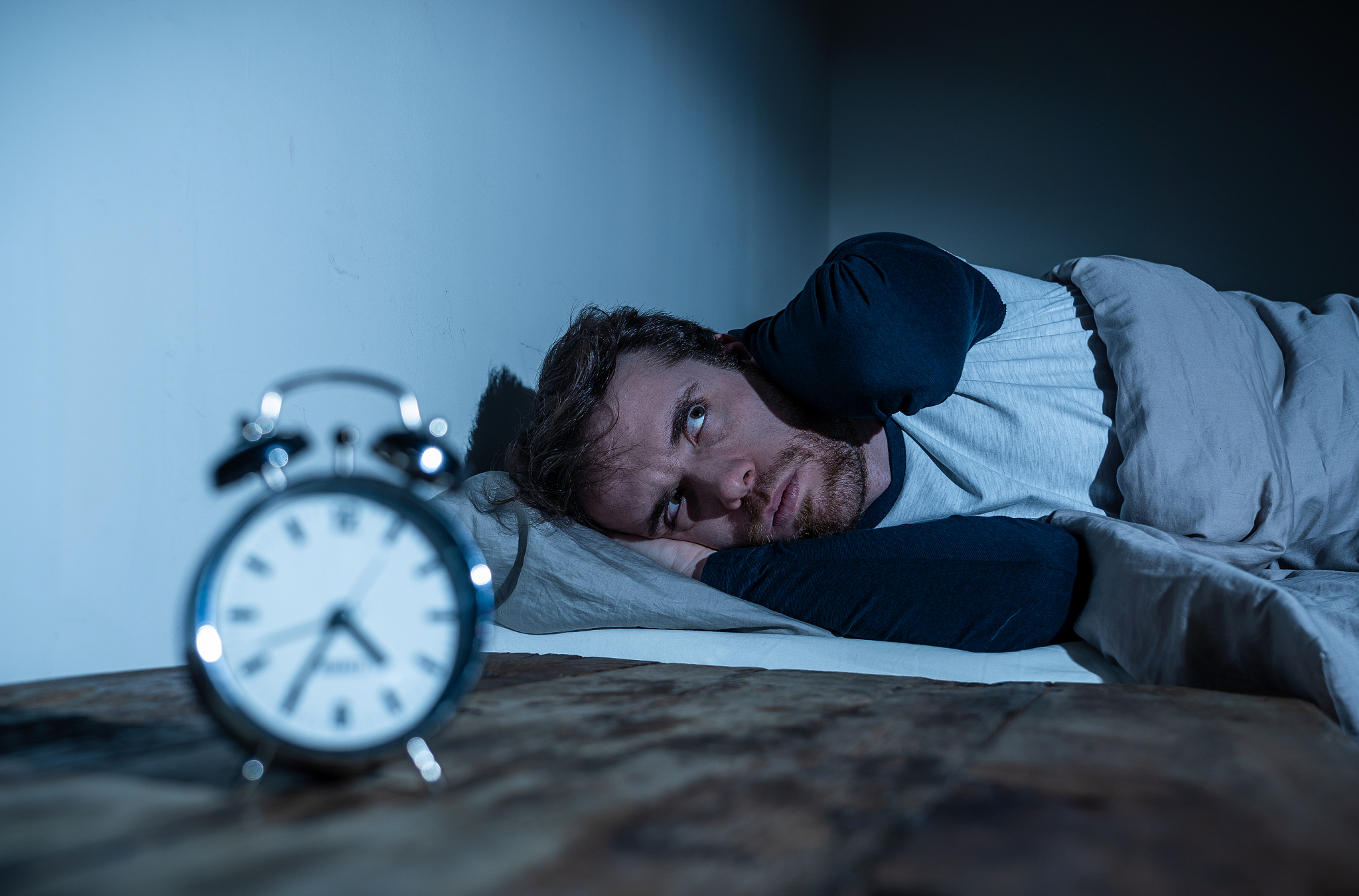 insomnia stress and sleeping disorder concept. sleepless despera