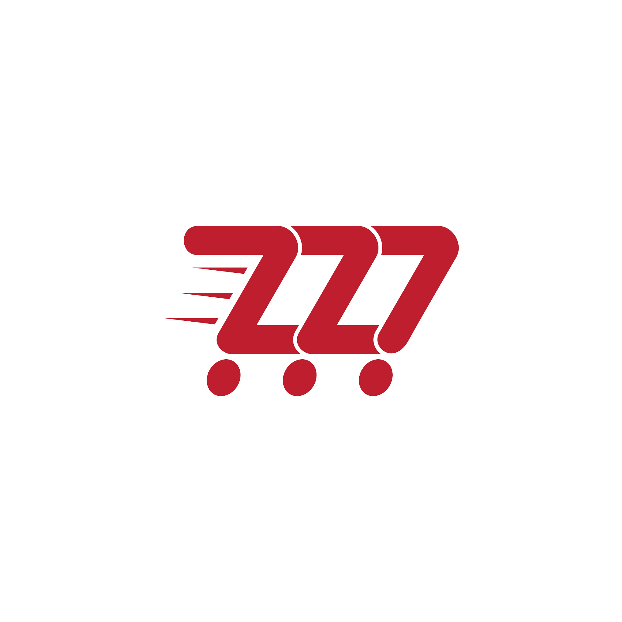 letter m shopping cart geometric design symbol