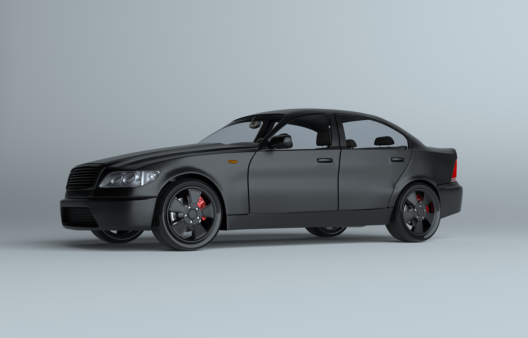 generic brandless sports car on gray background