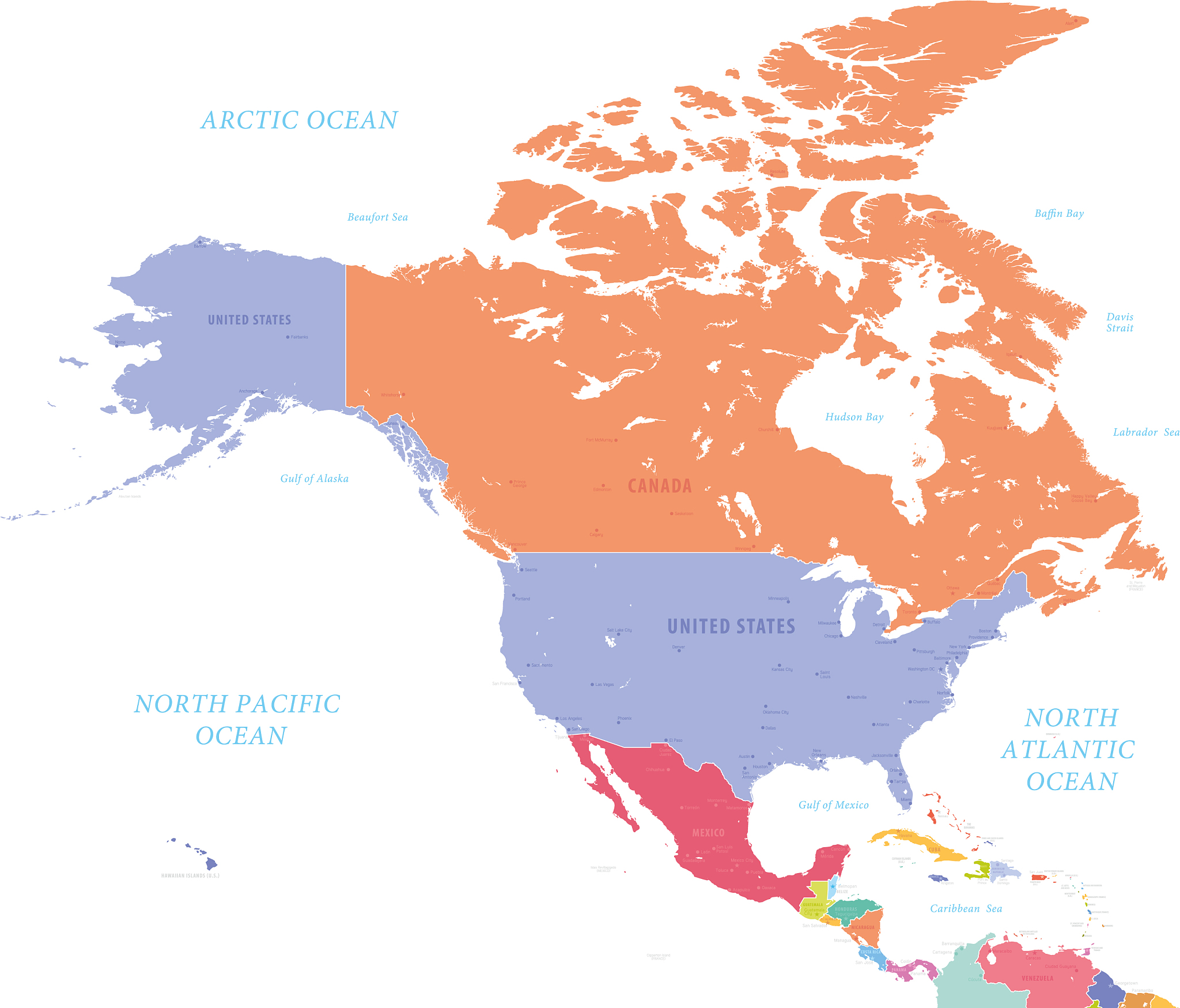 north america map