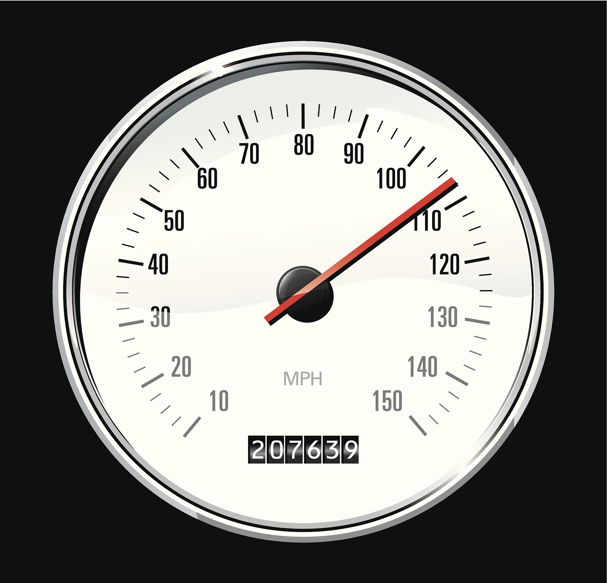 white speedometer