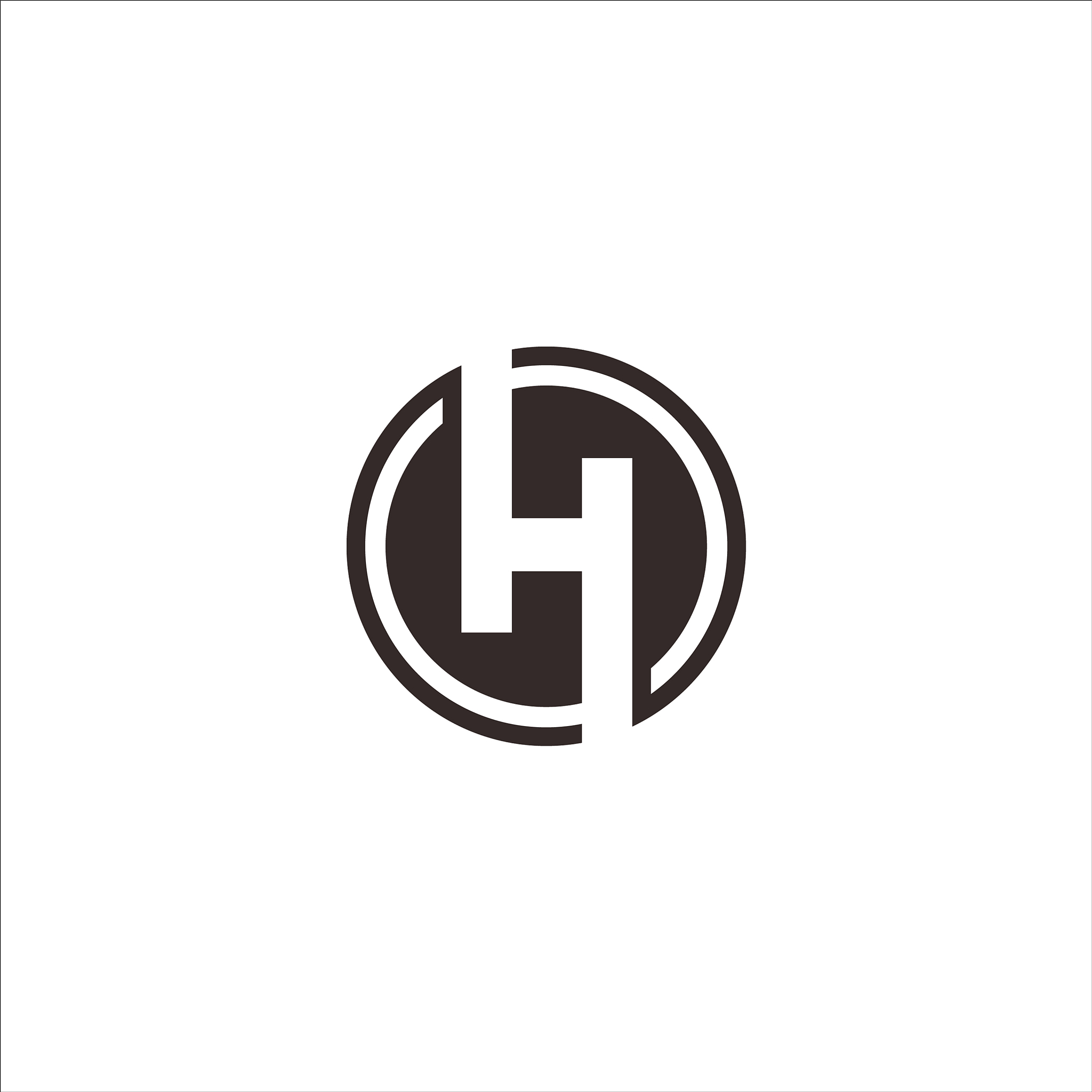initial letter h or hh logo design template