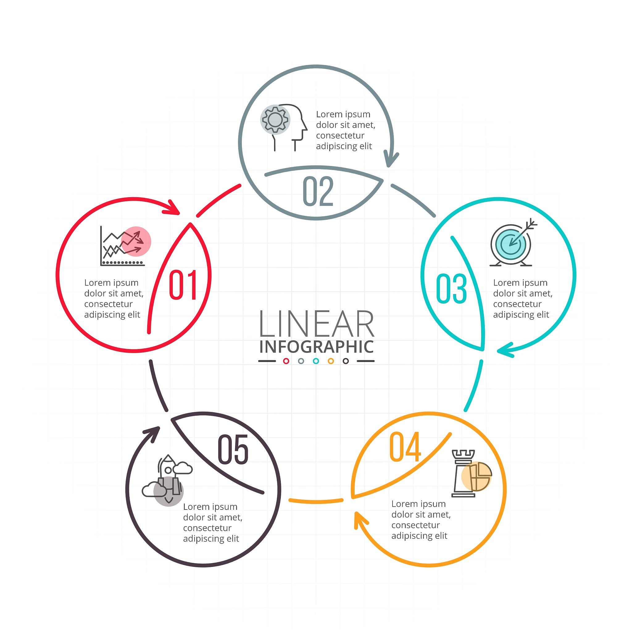 thin line flat element for infographic