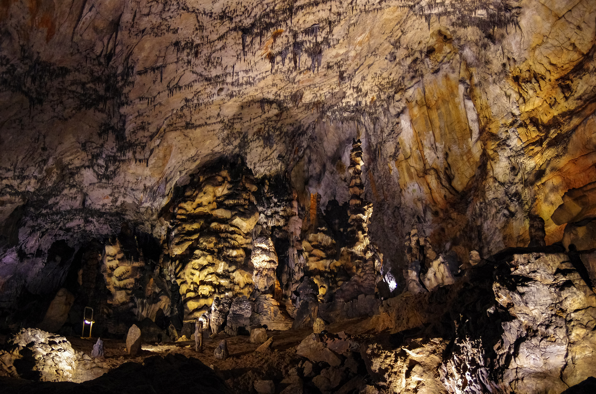 tourist path in the baradla cave in aggtelek, hungary