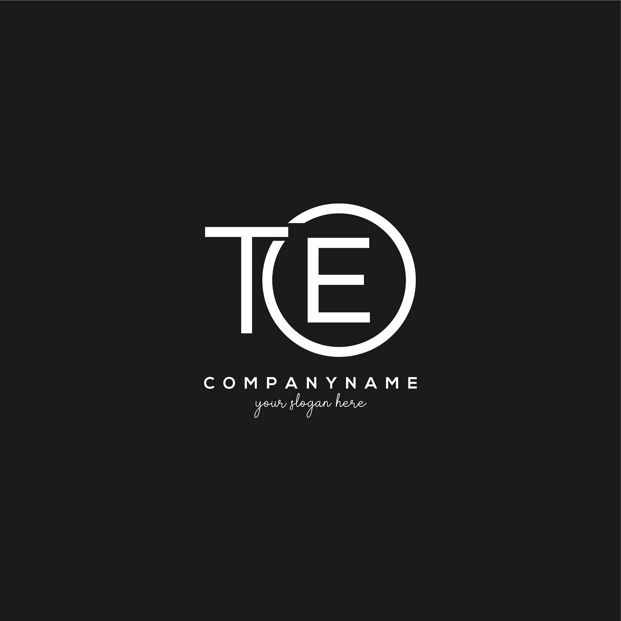 initial te letter logo with circle template