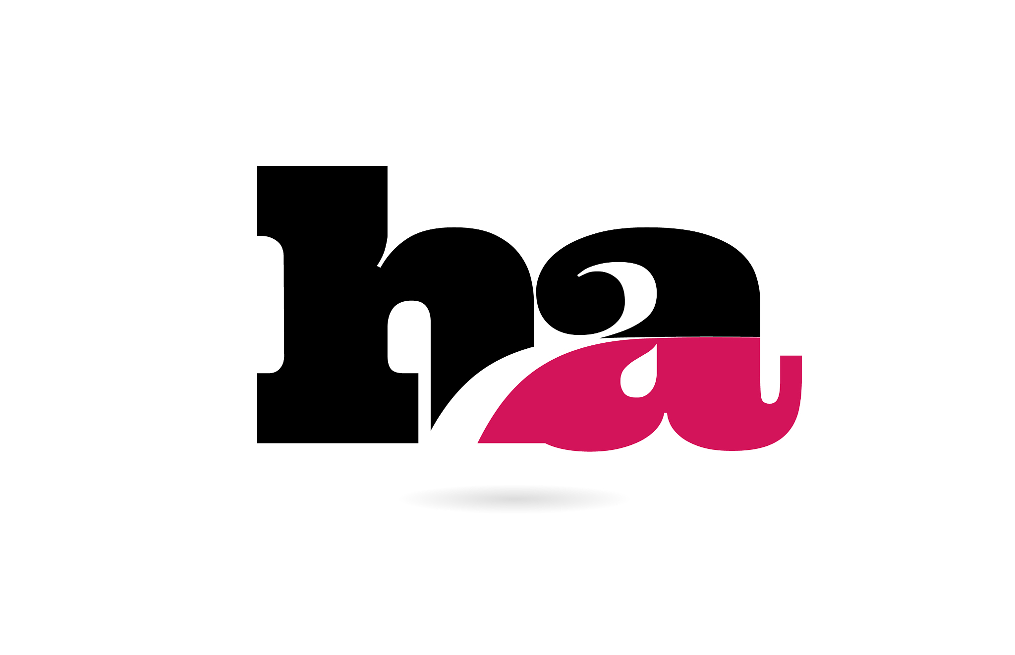ha h a pink and black alphabet letter combination