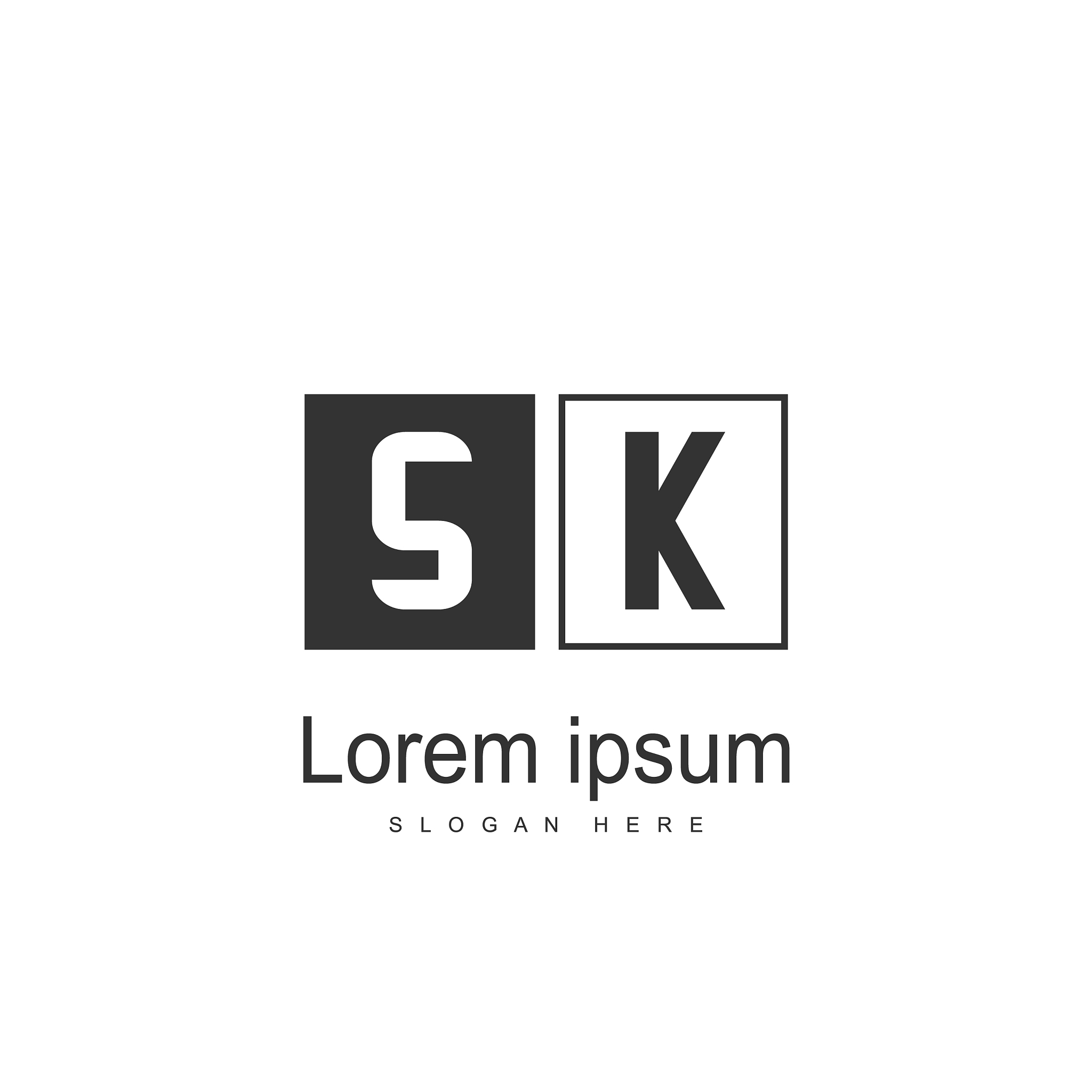 initial letter sk logo template design minimal