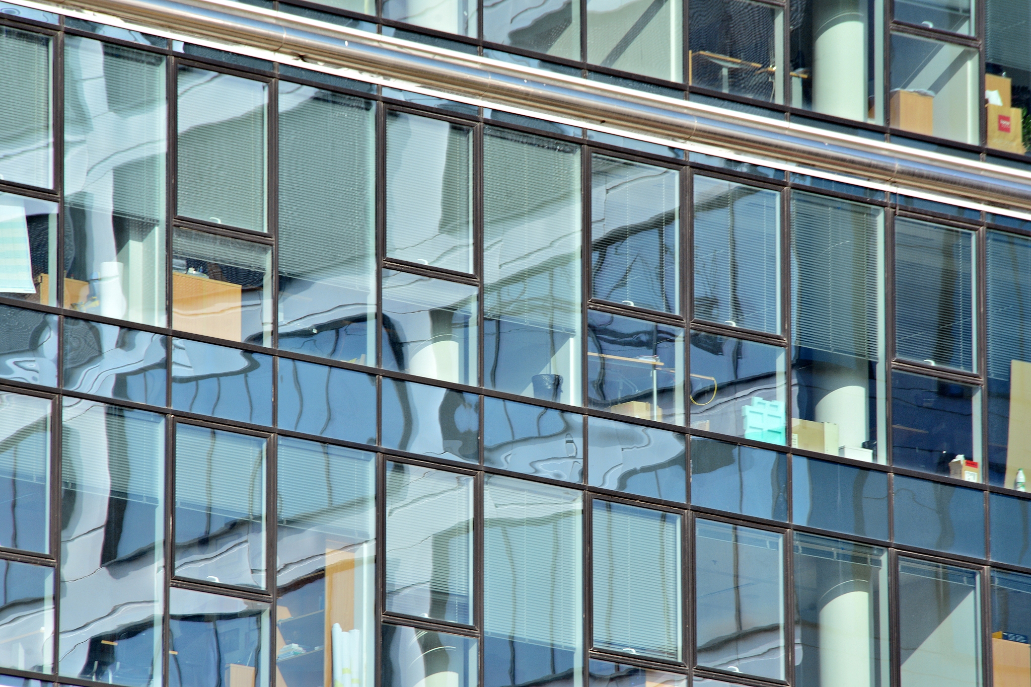 modern building. modern office building with facade of glass