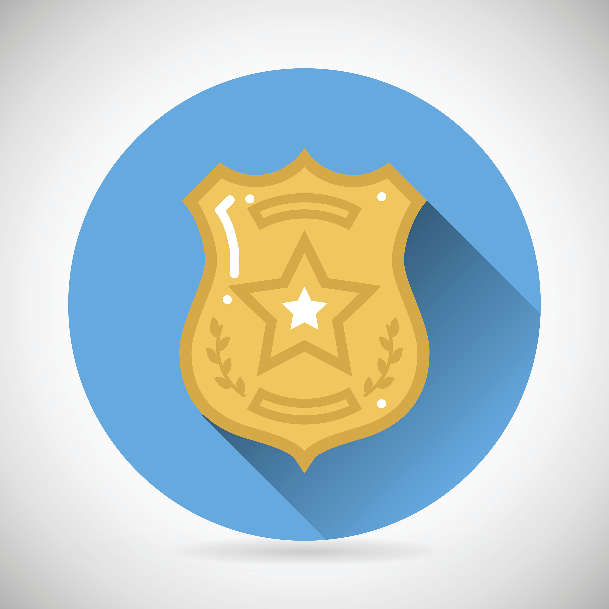 police officer bage icon protection law order symbol on stylish