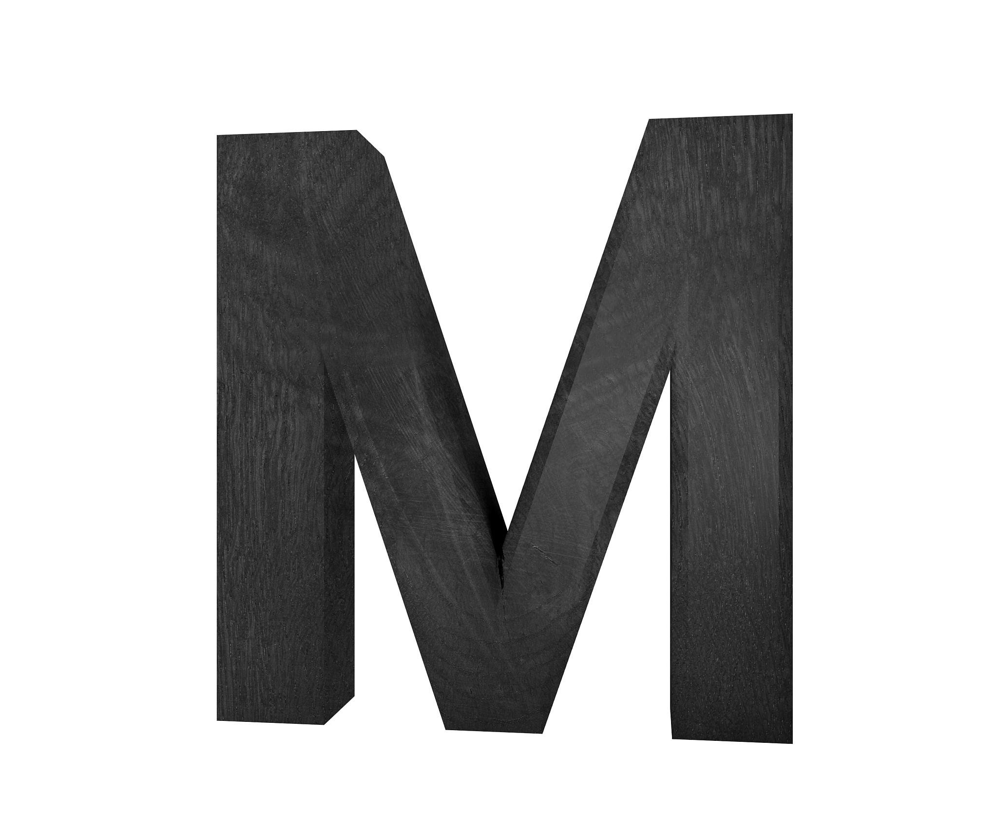 3d decorative wooden alphabet, capital letter m