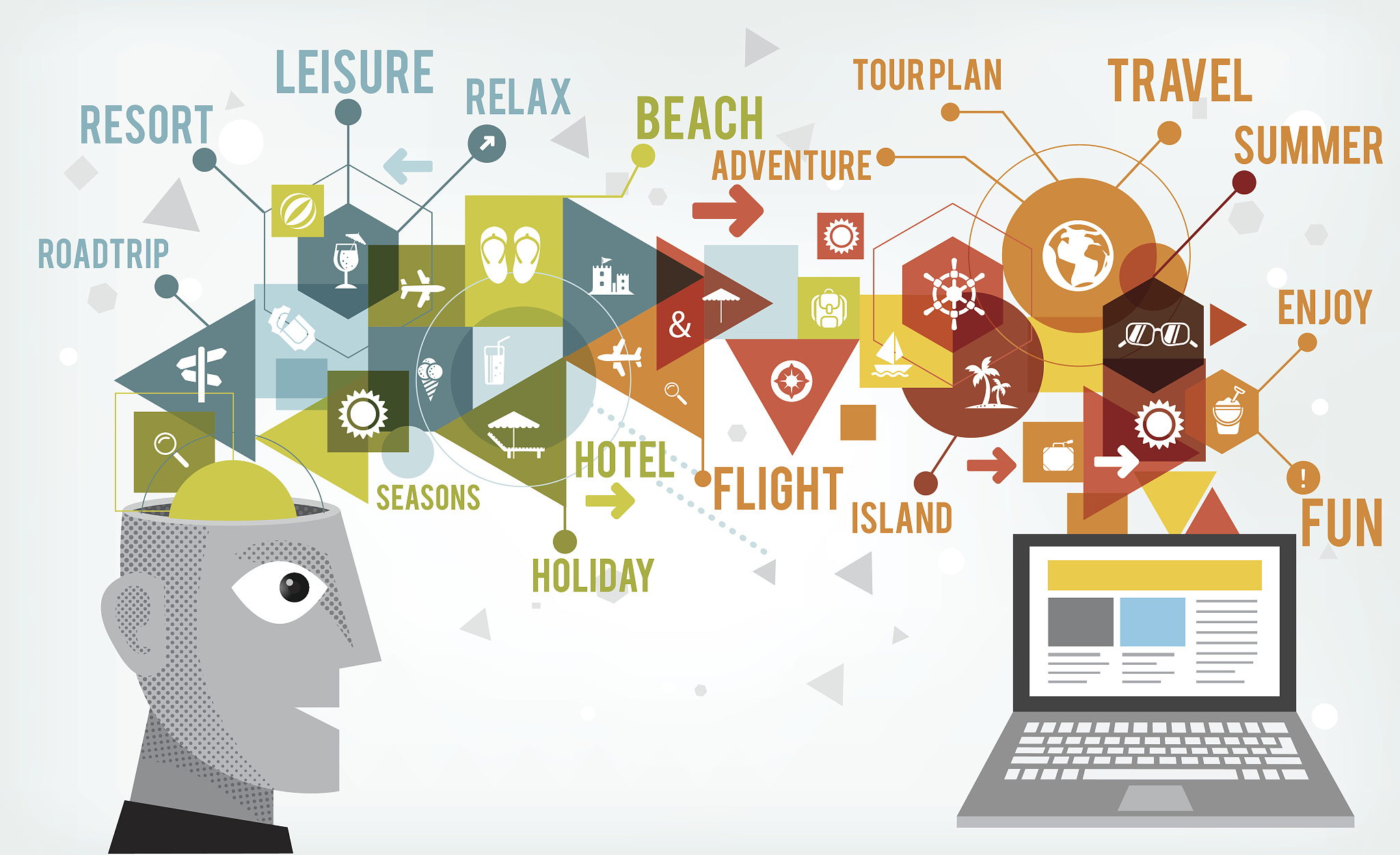travel ideas explored from brain.
