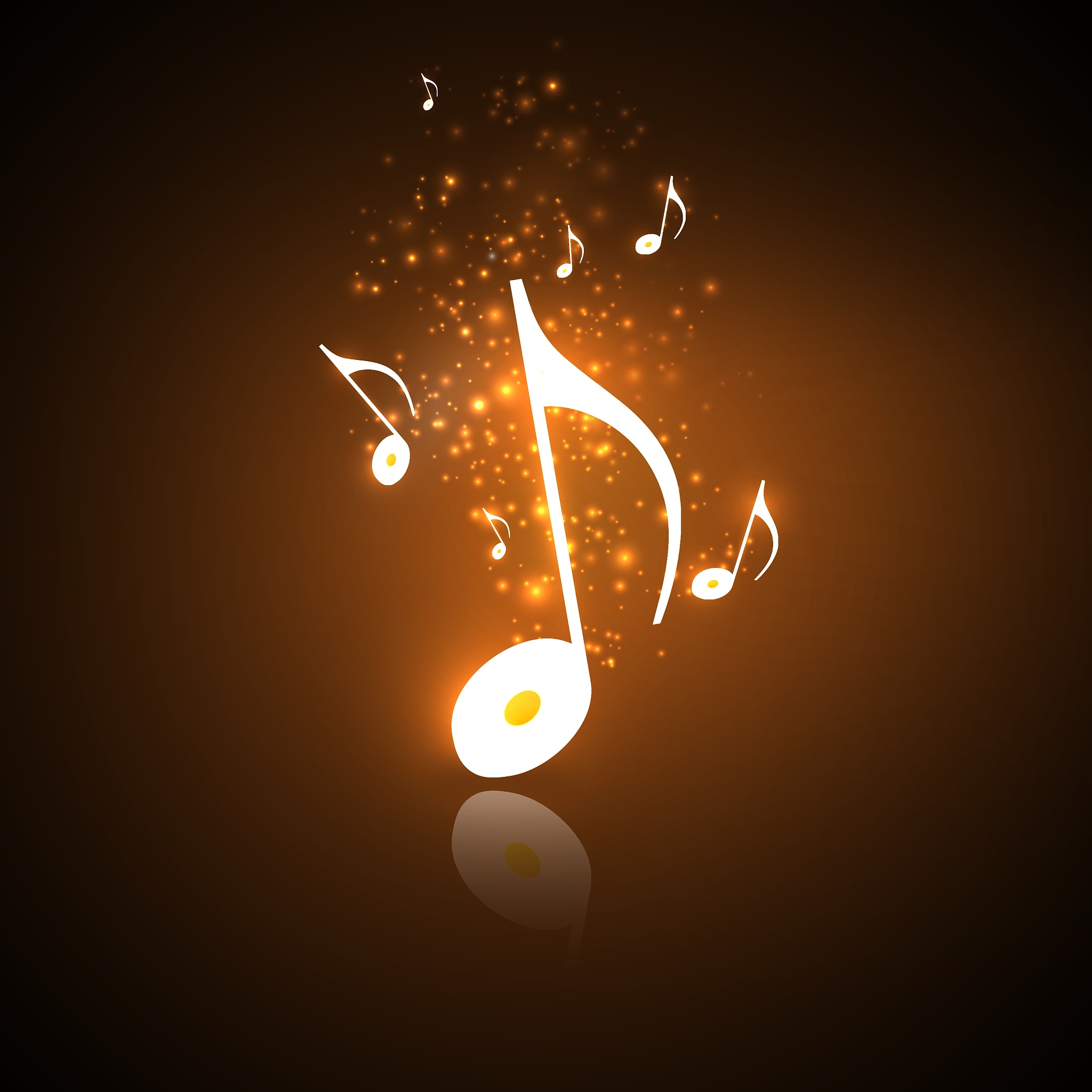 golden music notes