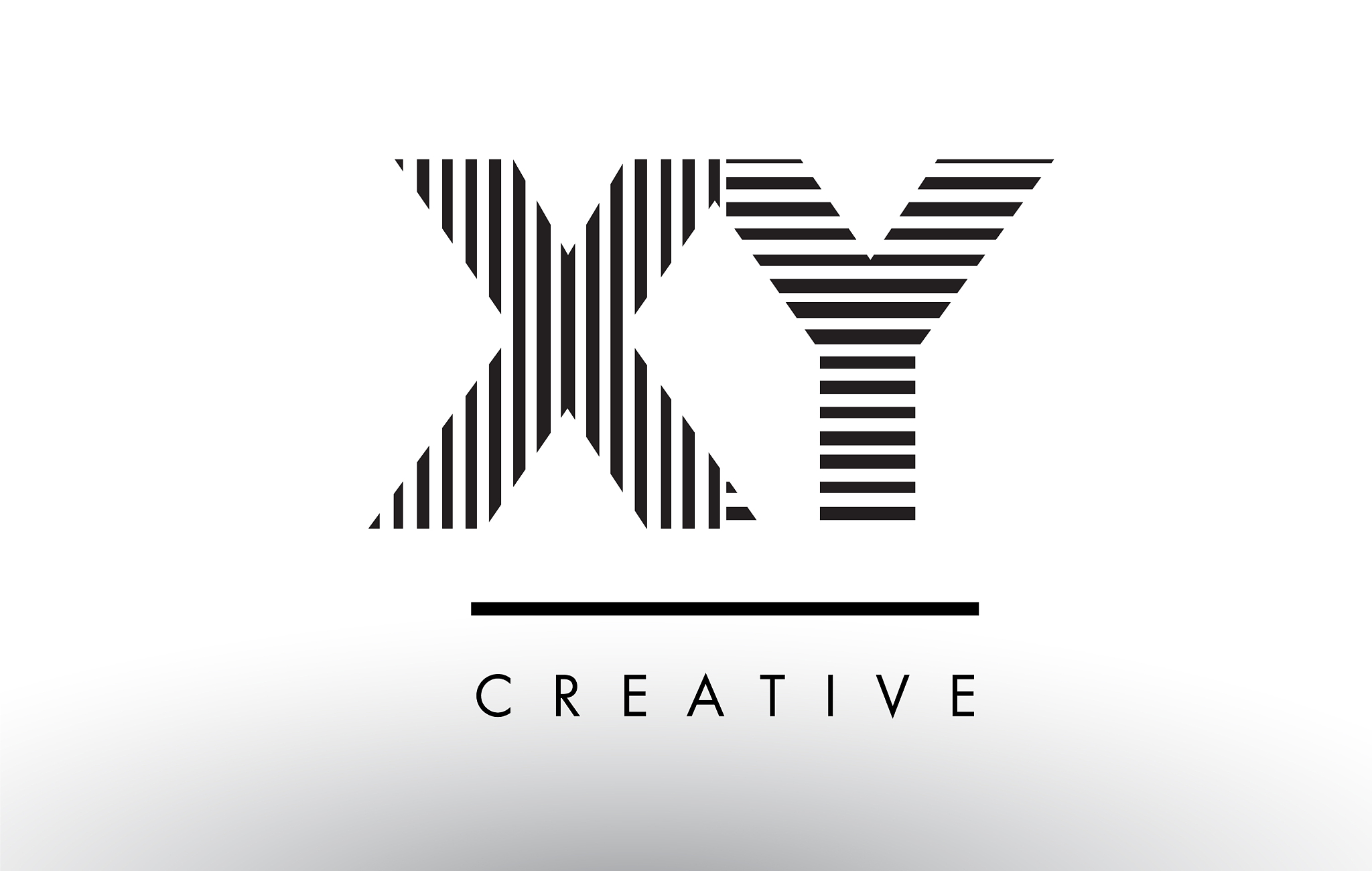 xy x y black and white lines letter logo design